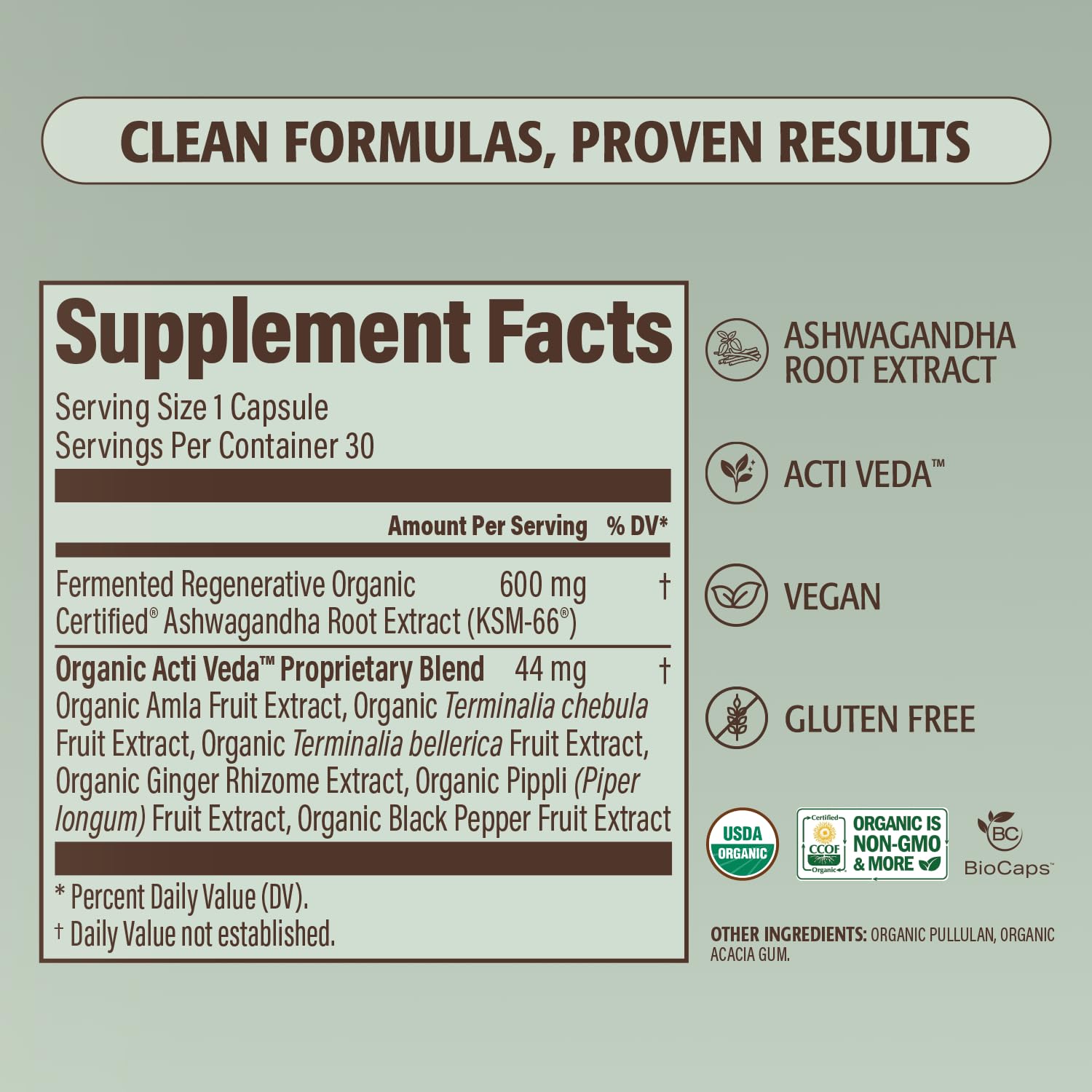 ELEVATE ORGANIC Regenerative Fermented KSM-66 Ashwagandha Vegan Capsules with Acti Veda™ (600mg, 30 Servings), Up to 150% More Effective Than KSM-66 Alone ELEVATE ORGANICAu supplements