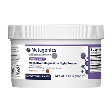 Metagenics MagActive Magnesium Night Powder - Sleep Support Supplement - Aids Healthy Sleep-Wake Cycle - Contains Magnesium, Passionflower & Saffron - Melatonin Free - 93 g, Mixed Berry Flavor MetagenicsAu supplements