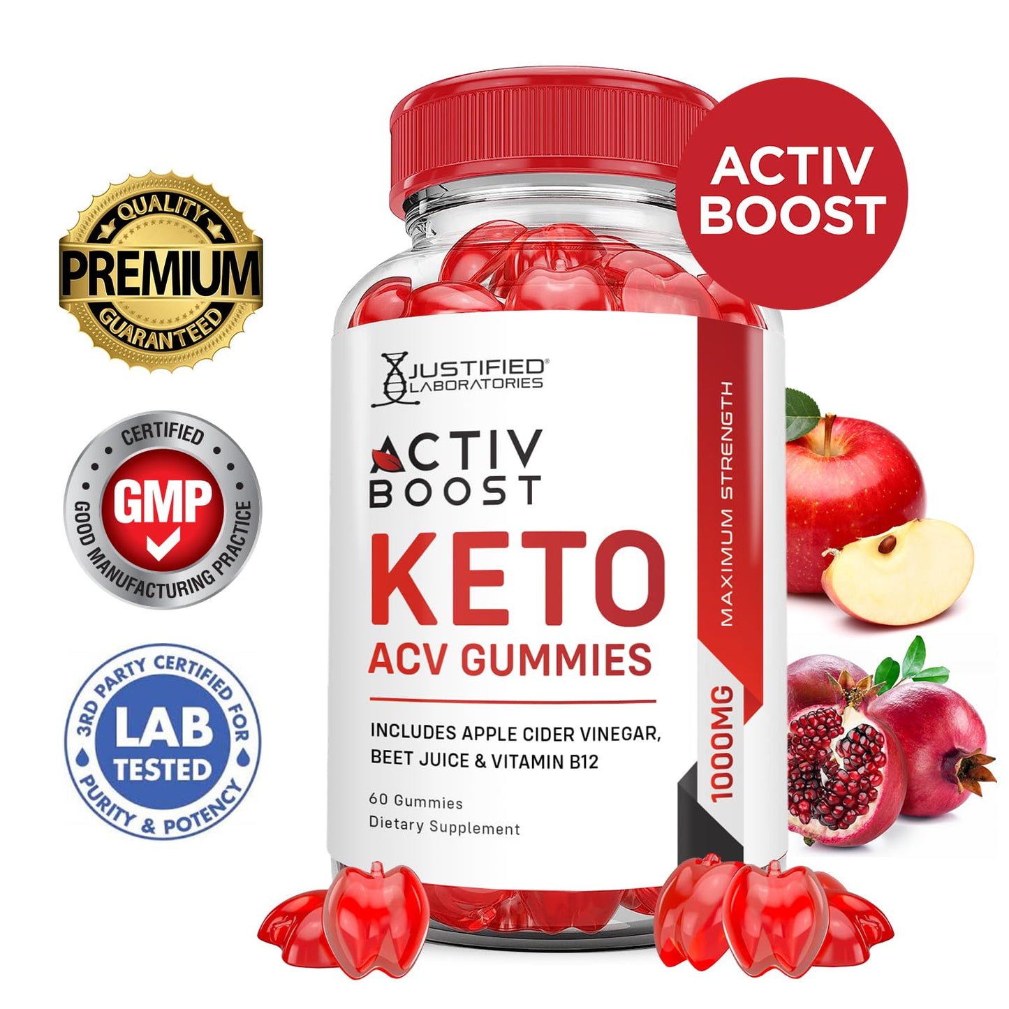 (3 Pack) Activboost Keto ACV Gummies Advanced Formula 1000MG Active Boost Justified LaboratoriesUS supplements
