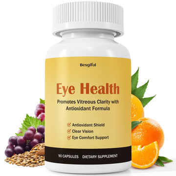 Besgiful Eye Supplement for Vitreous Health, Promotes Clear Vision, Improves Eye Strain & Dryness, Reduces Squiggly Lines, Eye Degeneration, Clear Eye Support, 90 Vegan Capsules BesgifulAu supplements