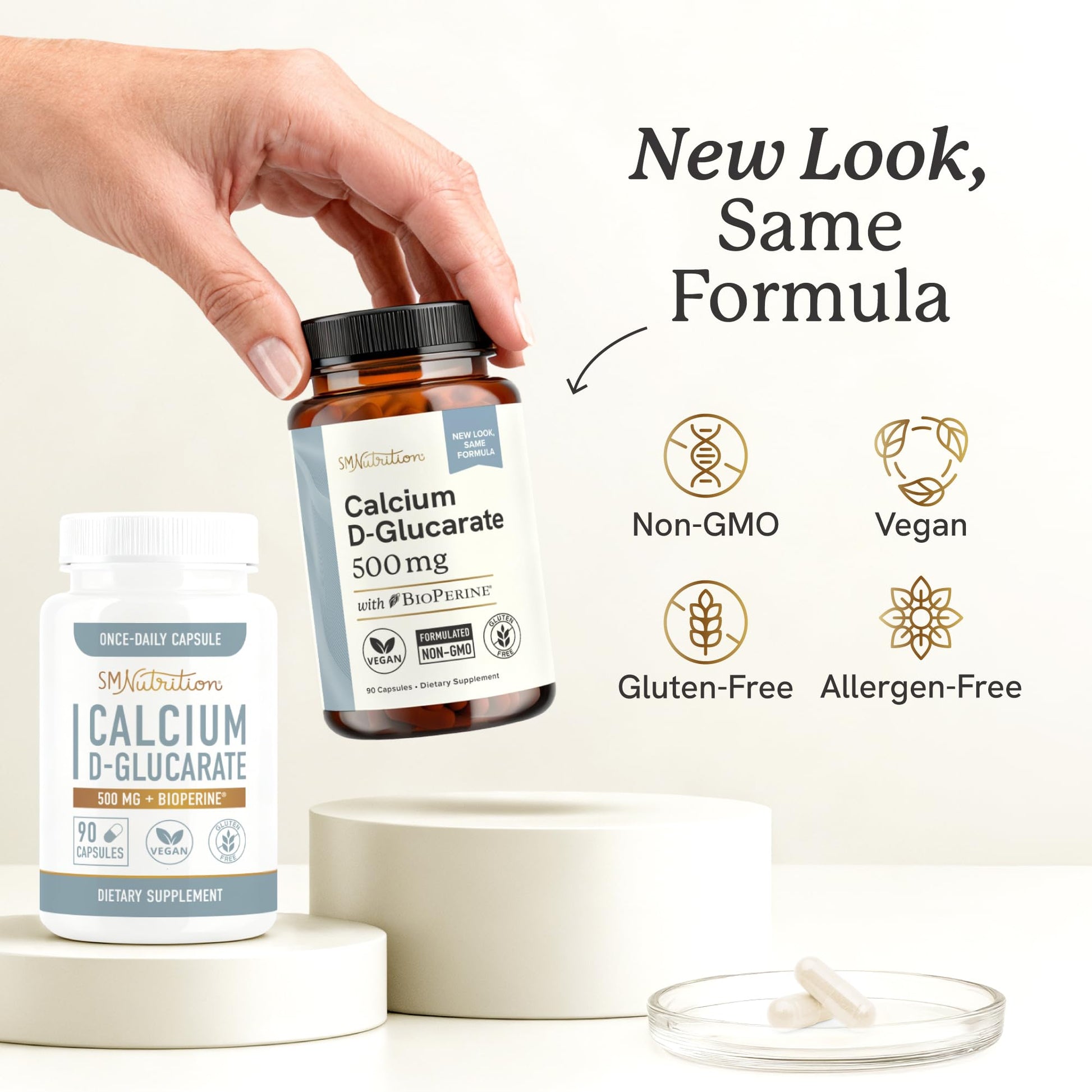 Calcium D-Glucarate | 500MG | CDG for Liver Detox and Cleanse, Hormone Balance, and Menopause Support | Calcium Supplement | Vegan, Non-GMO, Third-Party Tested | 90 Capsules (3-Month Supply) SMNutritionAu supplements