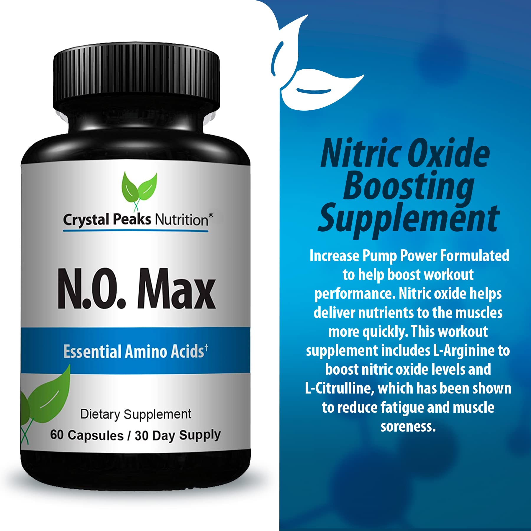 CRYSTAL PEAKS NUTRITION N.O. Max Nitric Oxide Supplement - L Arginine, Citrulline CRYSTAL PEAKS NUTRITIONAu supplements