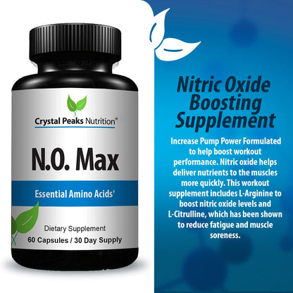 CRYSTAL PEAKS NUTRITION N.O. Max Nitric Oxide Supplement - L Arginine, Citrulline CRYSTAL PEAKS NUTRITIONUS supplements