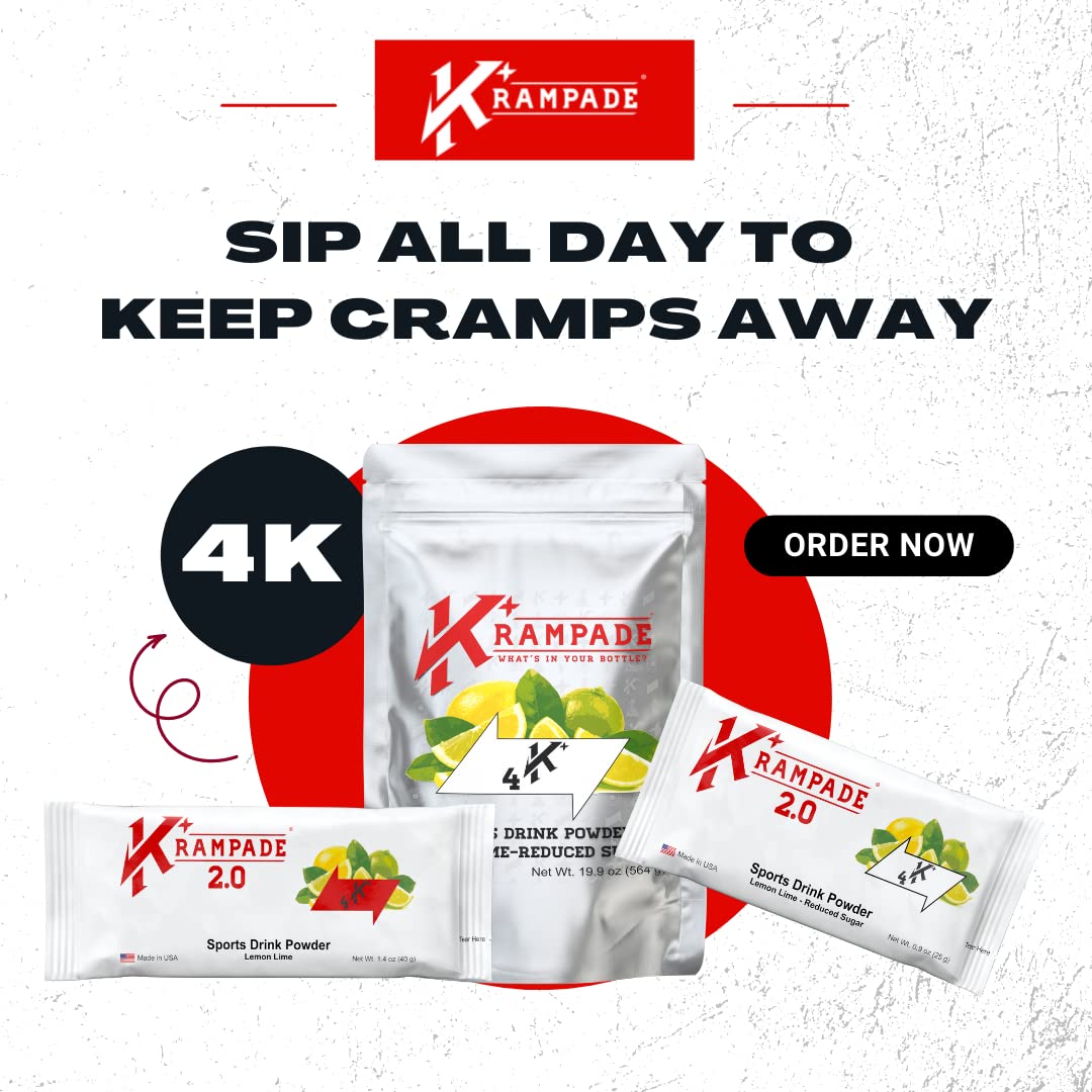 Krampade Original Lemon Lime 4K, 4000 mg Potassium Instant Cramp Relief Electrolyte Drink Powder | Designed for Athletes and Crampers | 19-Serving Resealable Pouch KrampadeAu supplements