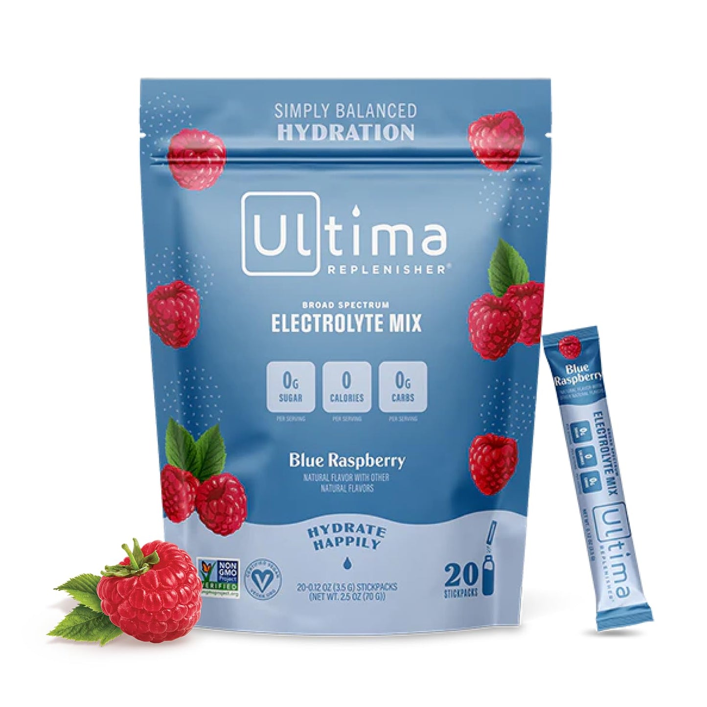 Ultima Replenisher Daily Electrolyte Drink Mix – Blue Raspberry, 20 Stickpacks – Hydration Ultima ReplenisherUS supplements