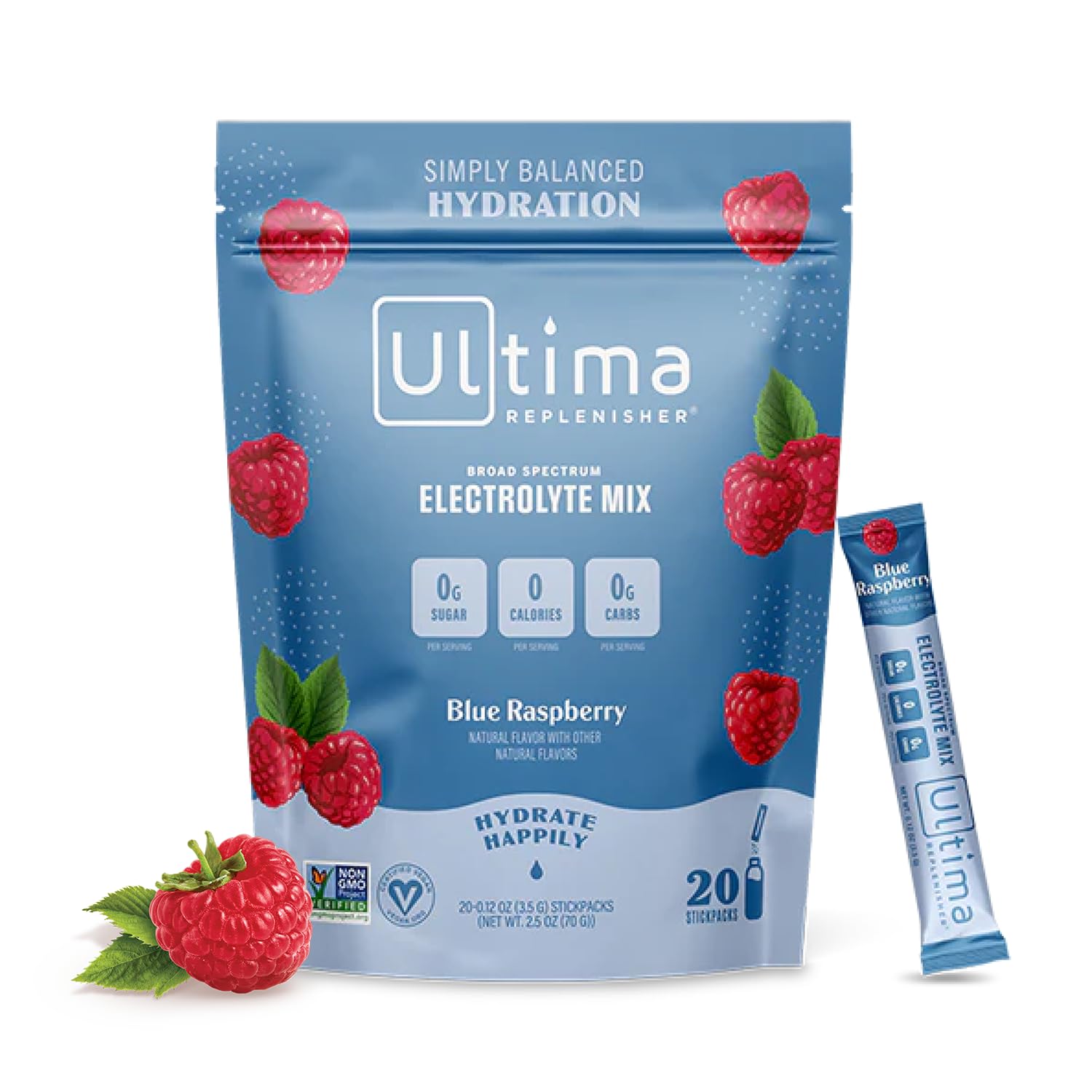 Ultima Replenisher Daily Electrolyte Drink Mix – Blue Raspberry, 20 Stickpacks – Hydration Ultima ReplenisherAu supplements