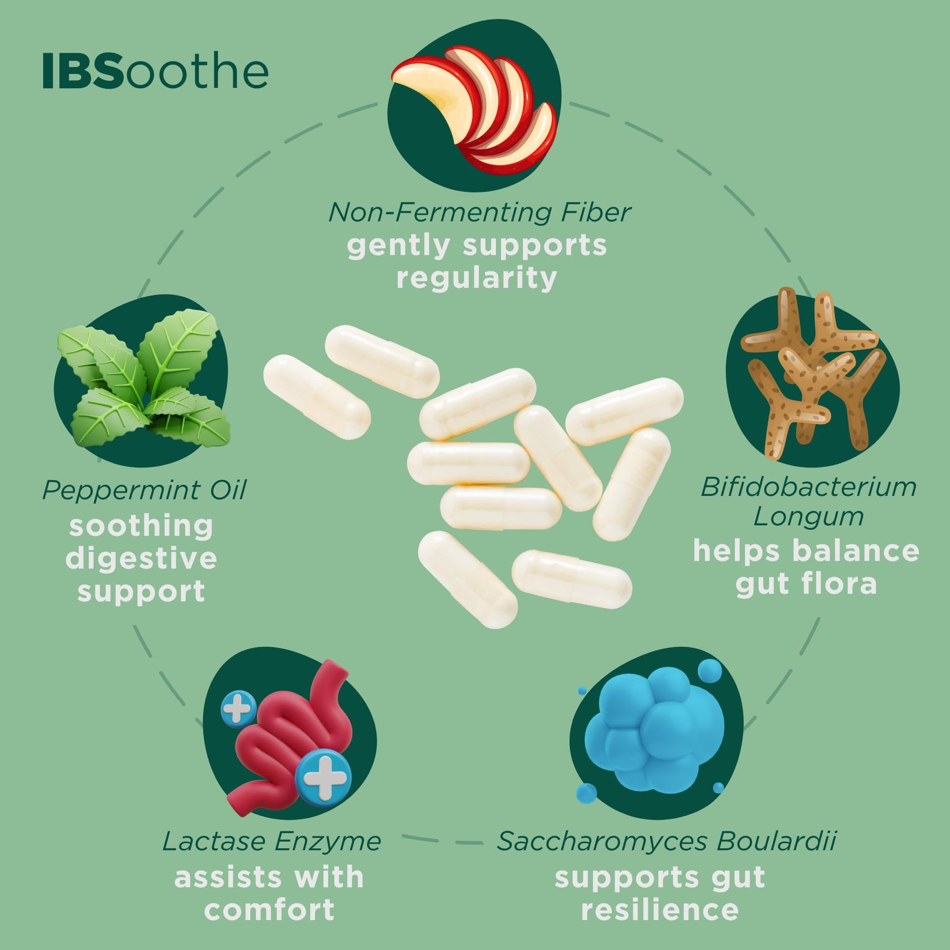 IBSoothe by Dr. Good Gut – Gut Health Supplement for Women & Men with Fiber, Probiotics, Enzymes & Peppermint Oil for Bloating Relief, Digestive Support, IBS Relief & Daily Gut Wellness – 90 Capsules DR. GOODGUTAu supplements