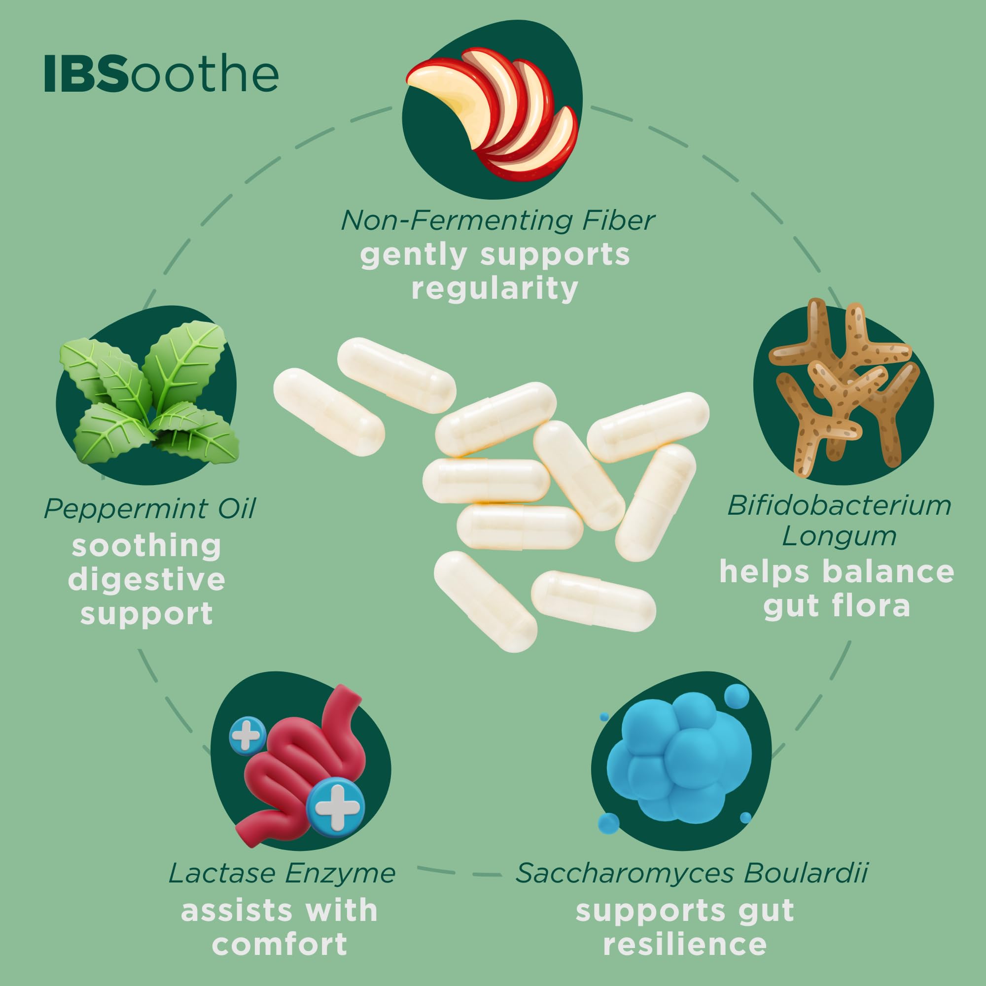 IBSoothe by Dr. Good Gut – Gut Health Supplement for Women & Men with Fiber, Probiotics, Enzymes & Peppermint Oil for Bloating Relief, Digestive Support, IBS Relief & Daily Gut Wellness – 90 Capsules DR. GOODGUTAu supplements