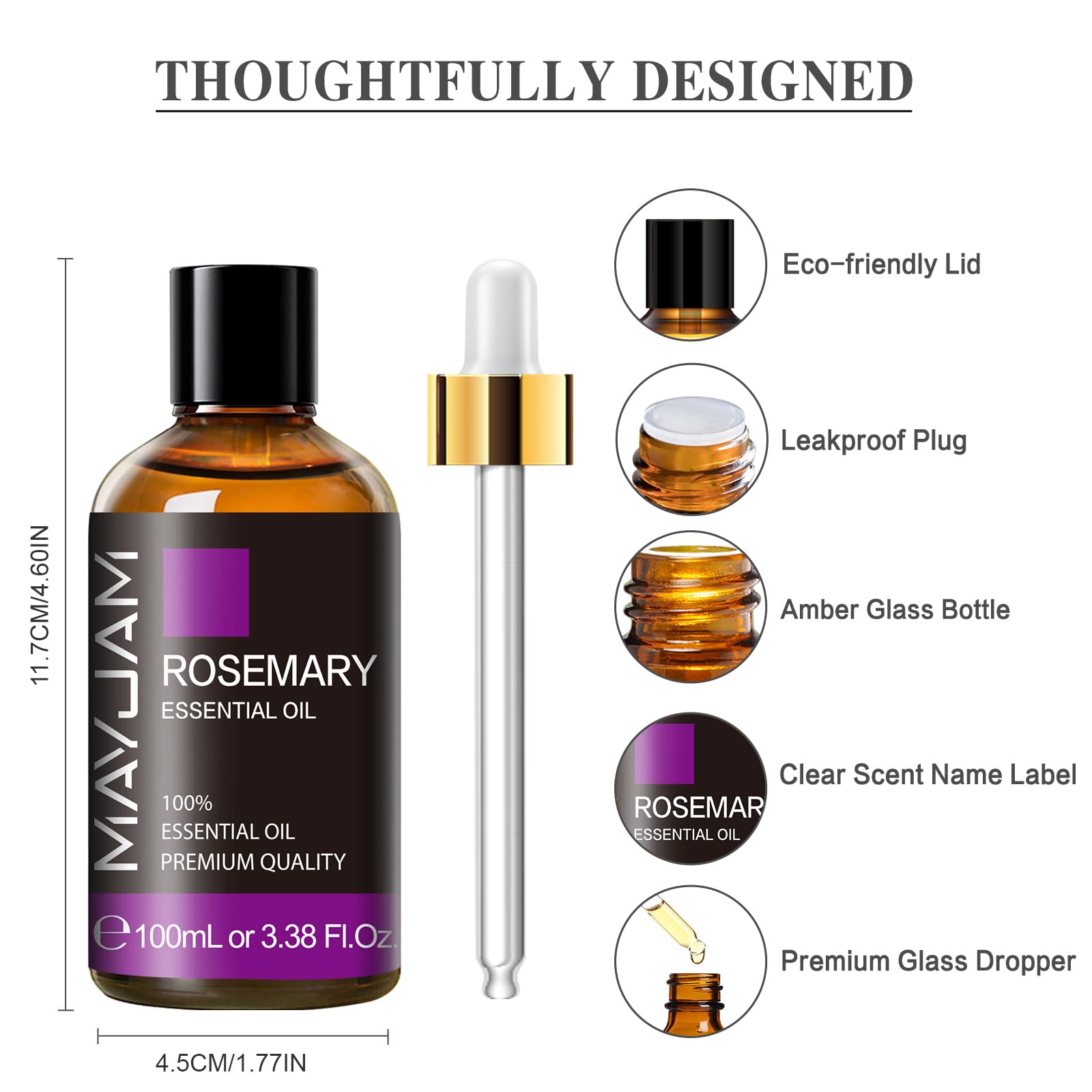 MAYJAM Essential Oil, Rosemary Oil 3.38FL.OZ - Rosemary Essential Oils for Diffusers for Home MAYJAMAu supplements