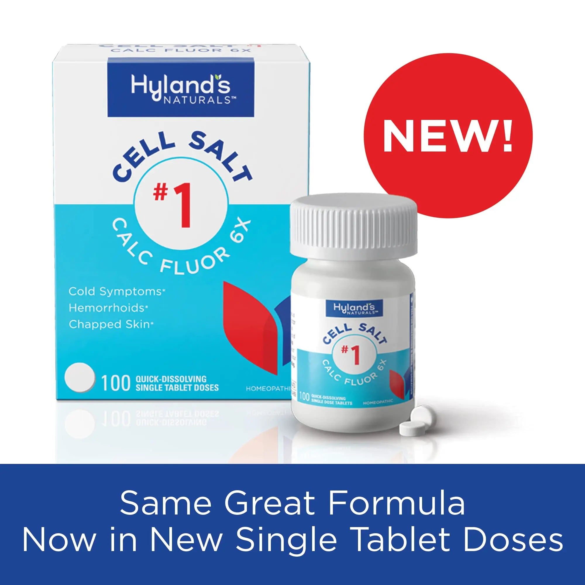 Hyland's Cell Salt No. 1 Calc Fluor 6X Tablets, Natural Relief of Colds, Hemorrhoids and Chapped Skin, Quick Dissolving Tablets, 100 Count Hyland'sAu supplements