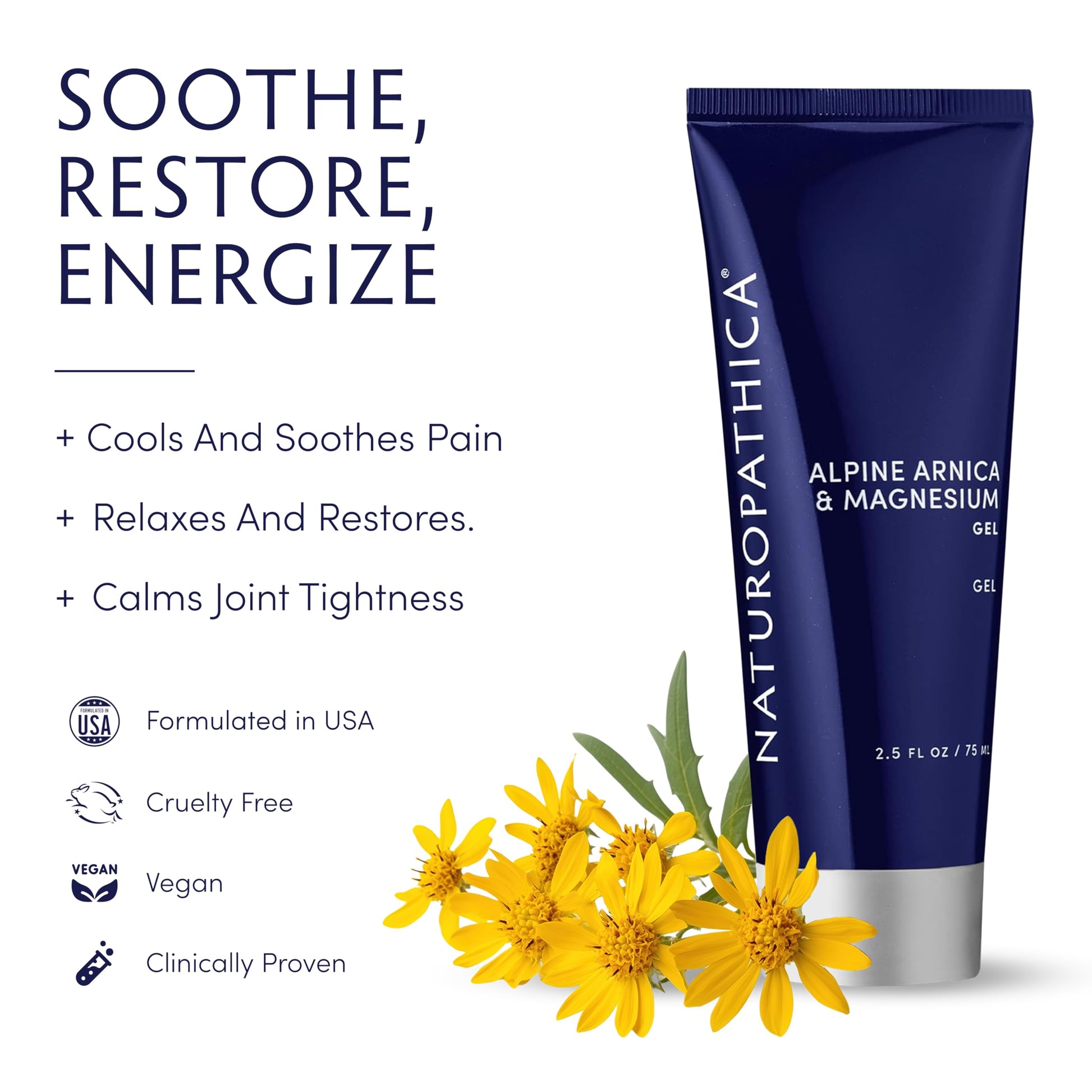 Naturopathica Alpine Arnica & Magnesium Gel, Cooling Massage Gel with Menthol for Muscle Discomfort and Relaxation, 2.5 fl oz NaturopathicaAu supplements