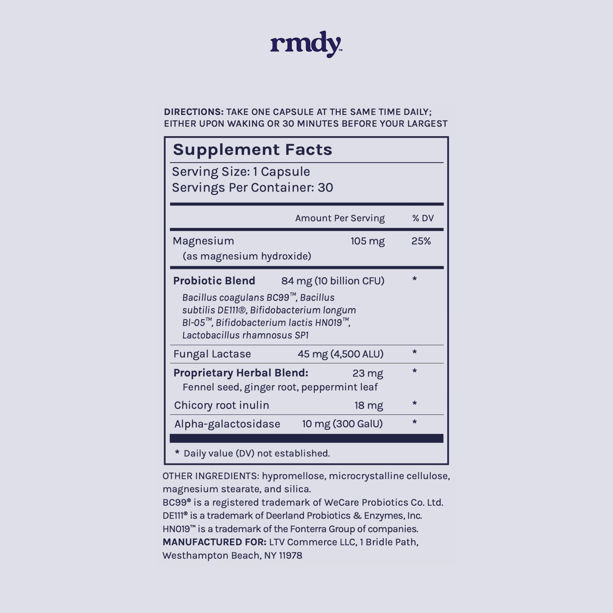 rmdy Constipation, Bloating, & Gas Relief | Relief from Diarrhea, & IBS | Probiotic for Digestive Health & Gut | 30 Capsules rmdyAu supplements