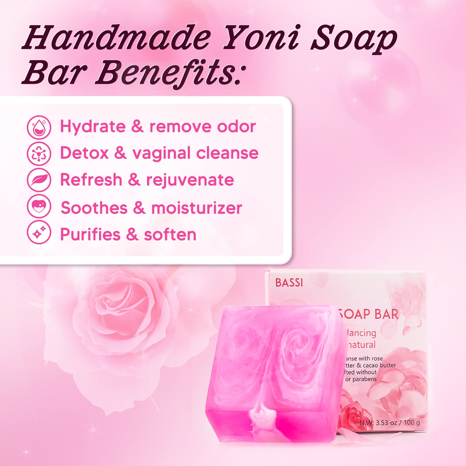 Feminine Wash & Yoni Oil & Yoni Soap Set for Women, Yoni Wash for Vaginal Ph Balance Remove Odor BASSIAu supplements