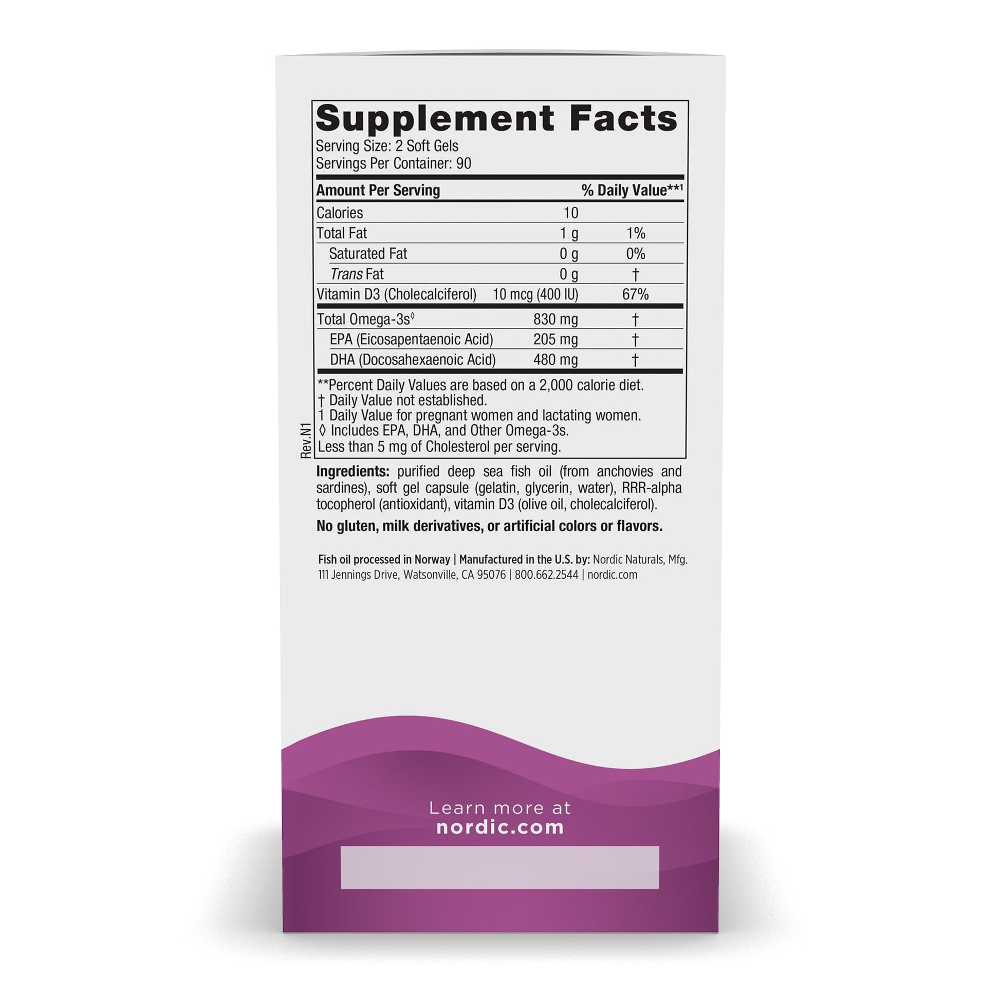 Nordic Naturals Prenatal DHA, Unflavored - 830 mg Omega-3 + 400 IU Vitamin D3-180 Soft Gels - Supports Brain Development in Babies During Pregnancy & Lactation - Non-GMO - 90 Servings Nordic NaturalsAu supplements