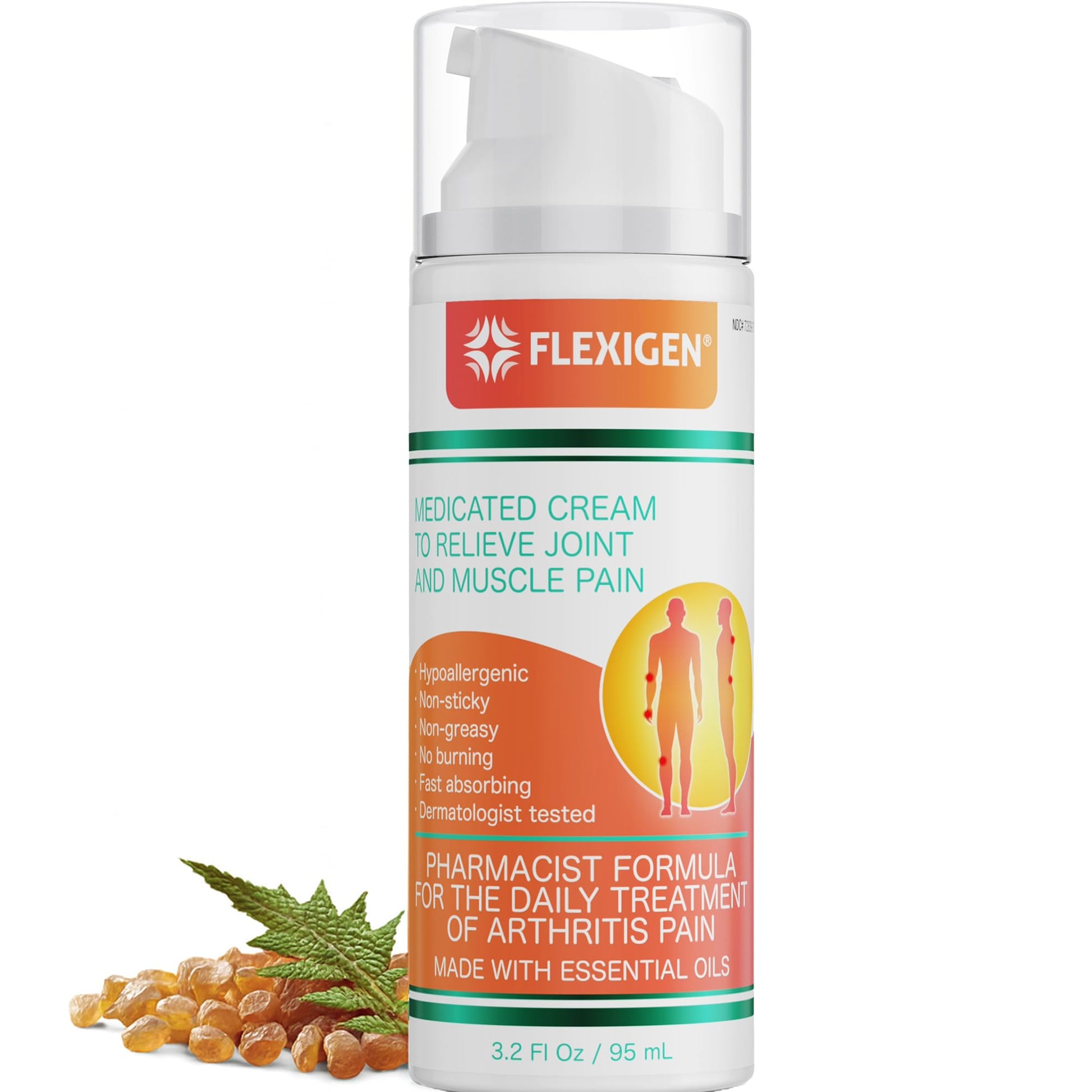 FLEXIGEN, Frankincense Pain Relief Cream Lotion– 3.2 oz Spray Pump – Natural Rub for Arthritis, Menthol Therapy Joint & Muscle Pain – Cooling Formula, Pleasant Scent – Topical OTC FLEXIGENAu supplements