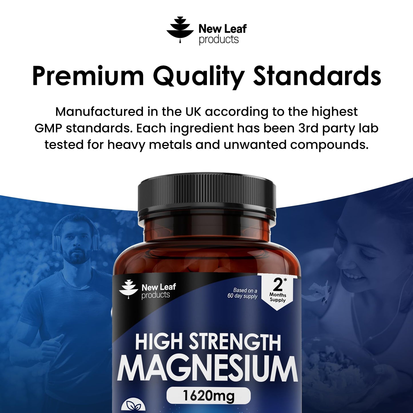 Magnesium Supplements 1620mg - Super Strength - Magnesium Citrate Capsules NEW LEAF PRODUCTSUS supplements