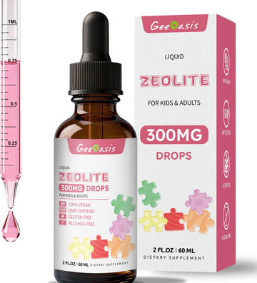 Geeoasis Zeolite Detox for Kids & Adults, 300 mg Zeolite Clinoptilolite Liquid with Vitamin B12 & D3, Vitamin C & Zinc Gluconate, Immune Support & Gut Health, Natural Strawberry Flavor, 2 Fl Oz GeeoasisAu supplements
