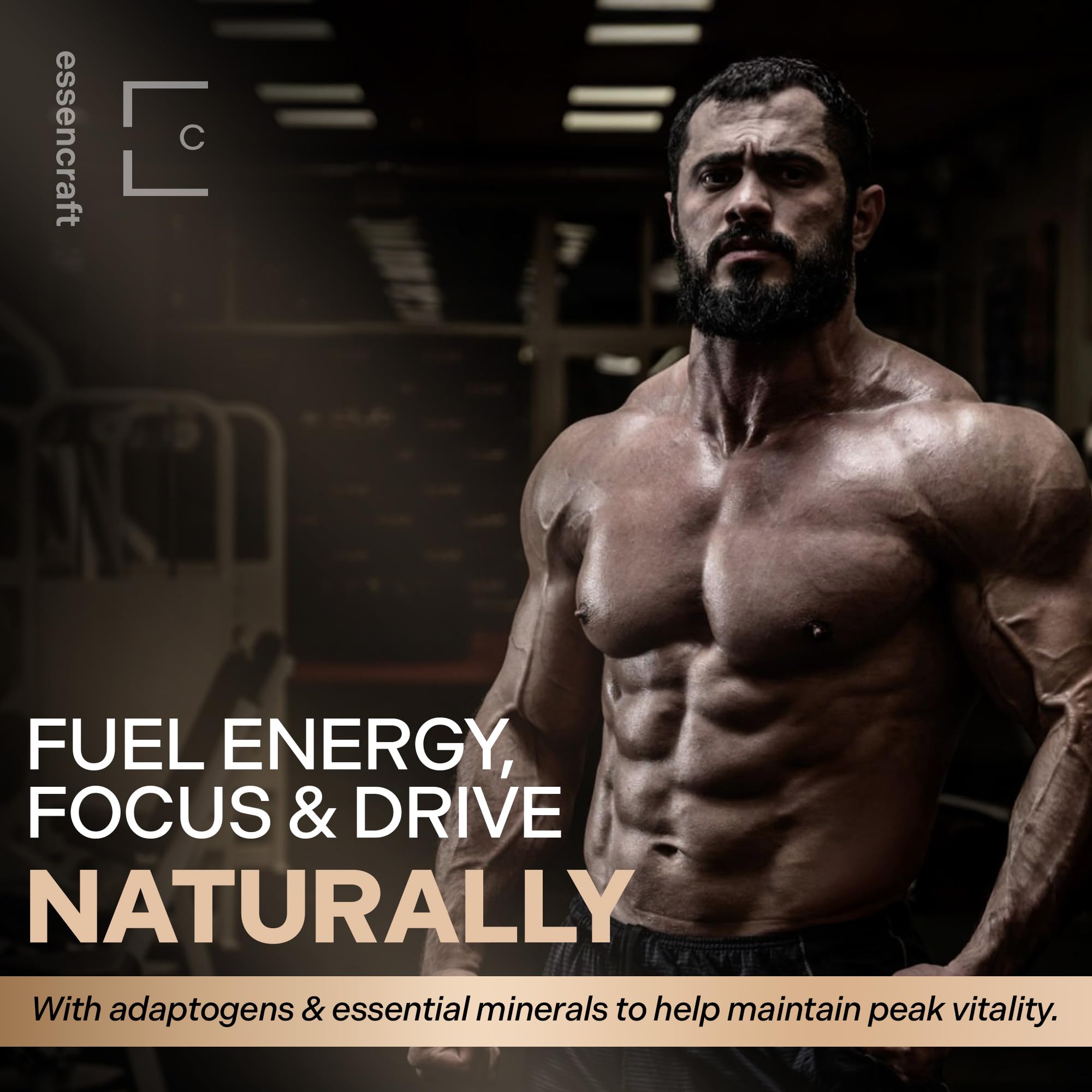 Essencraft Atlas X Testosterone Supplement for Men – 10-in-1 Natural Testosterone Booster & Muscle Booster w/Shilajit, Zinc, Tongkat Ali, & More (120 Capsules) EssencraftAu supplements