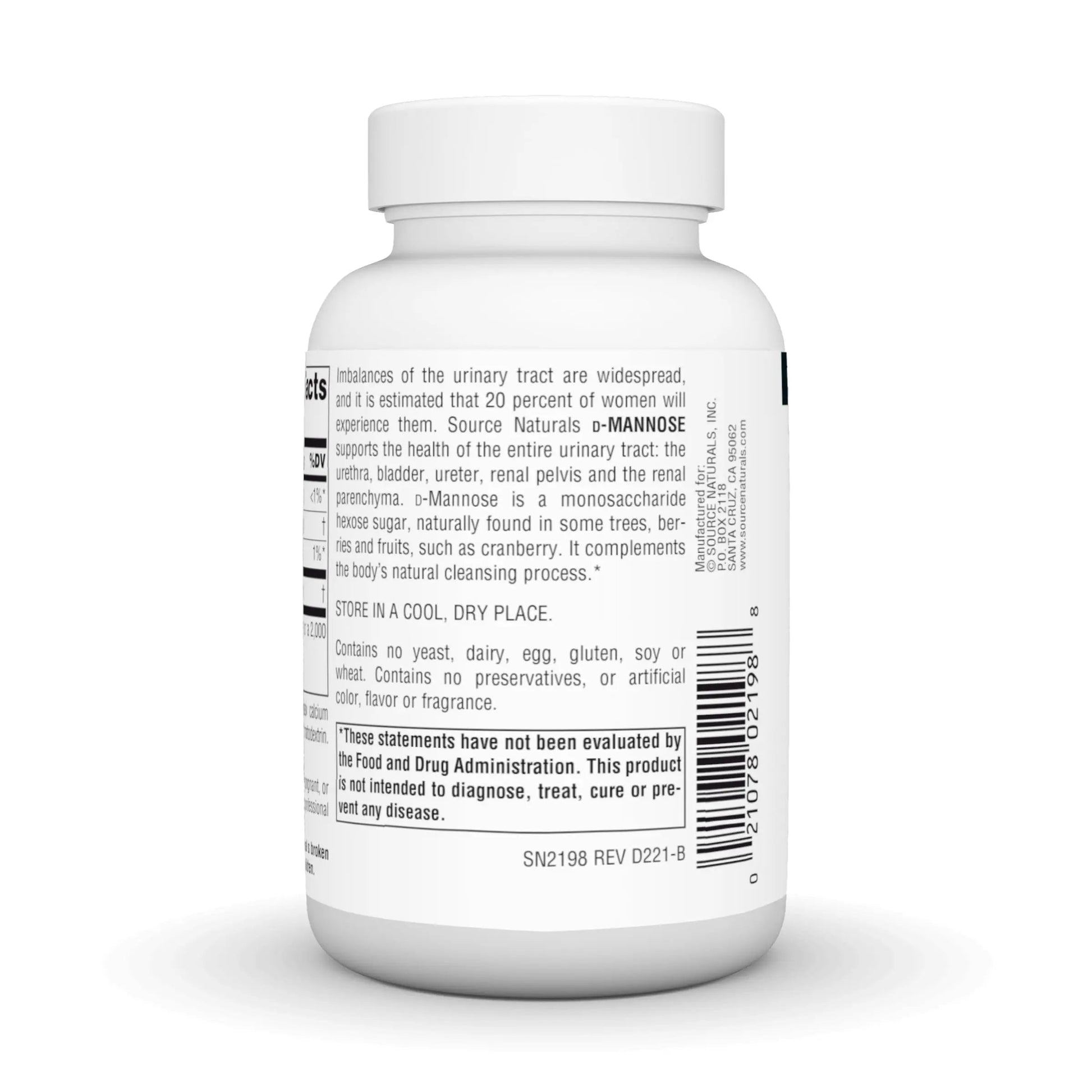 Source Naturals D-Mannose, Potent Urinary Tract & Bladder Health Support*, 500mg - 60 Capsules Source NaturalsAu supplements