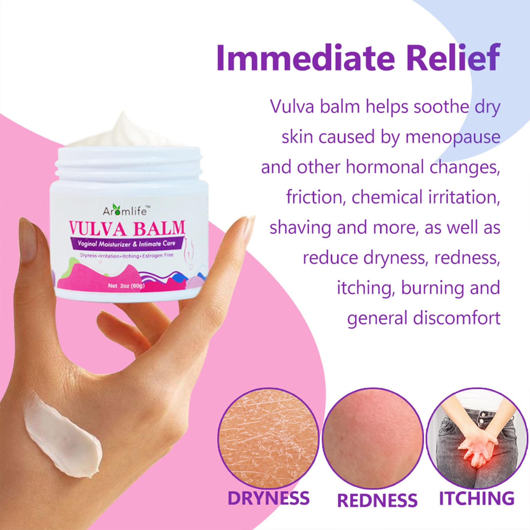 Aromlife Vulva Moisture Balm Cream, for Female Dryness Cure and Support Itching Irritation, AromlifeAu supplements