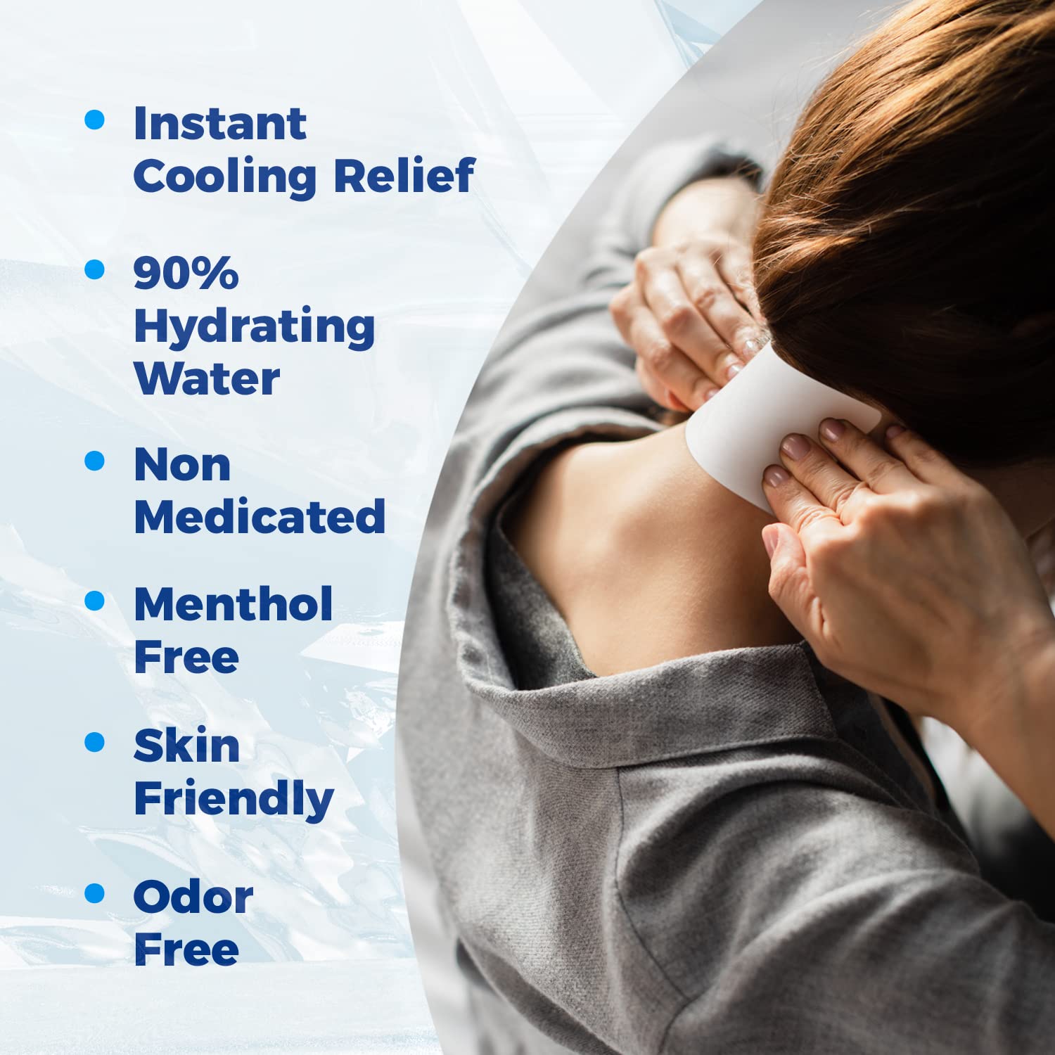Medagel Migraine Relief Patch, Cooling Patches for Migraine, Fever, Hormone, & Headaches, Mess & Odor-Free Hydrogel Cooling, Made in The USA, 1 Pack (4 x Patches) White MedagelAu supplements