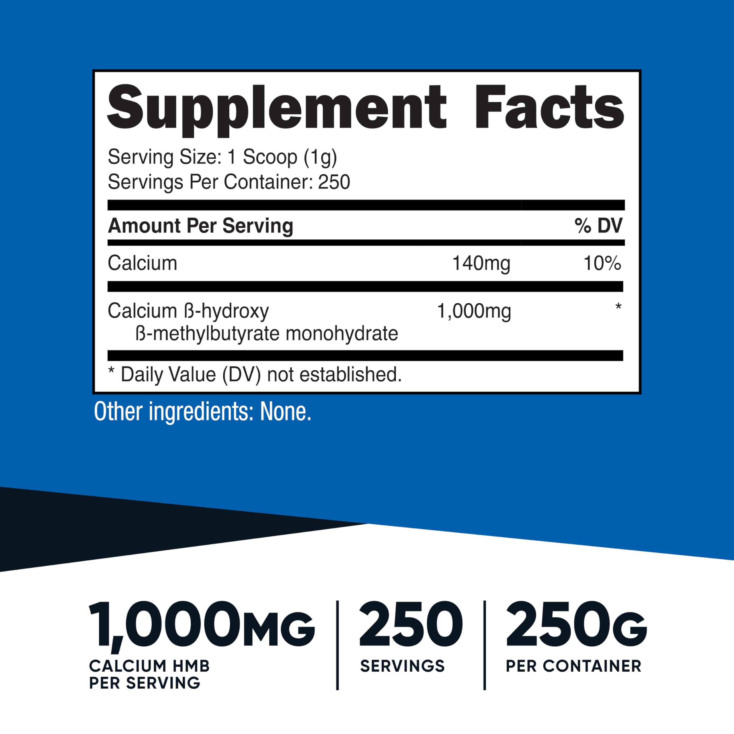 Nutricost HMB Powder (Beta-Hydroxy Beta-Methylbutyrate) 250 Grams - Gluten Free & Non-GMO NutricostAu supplements