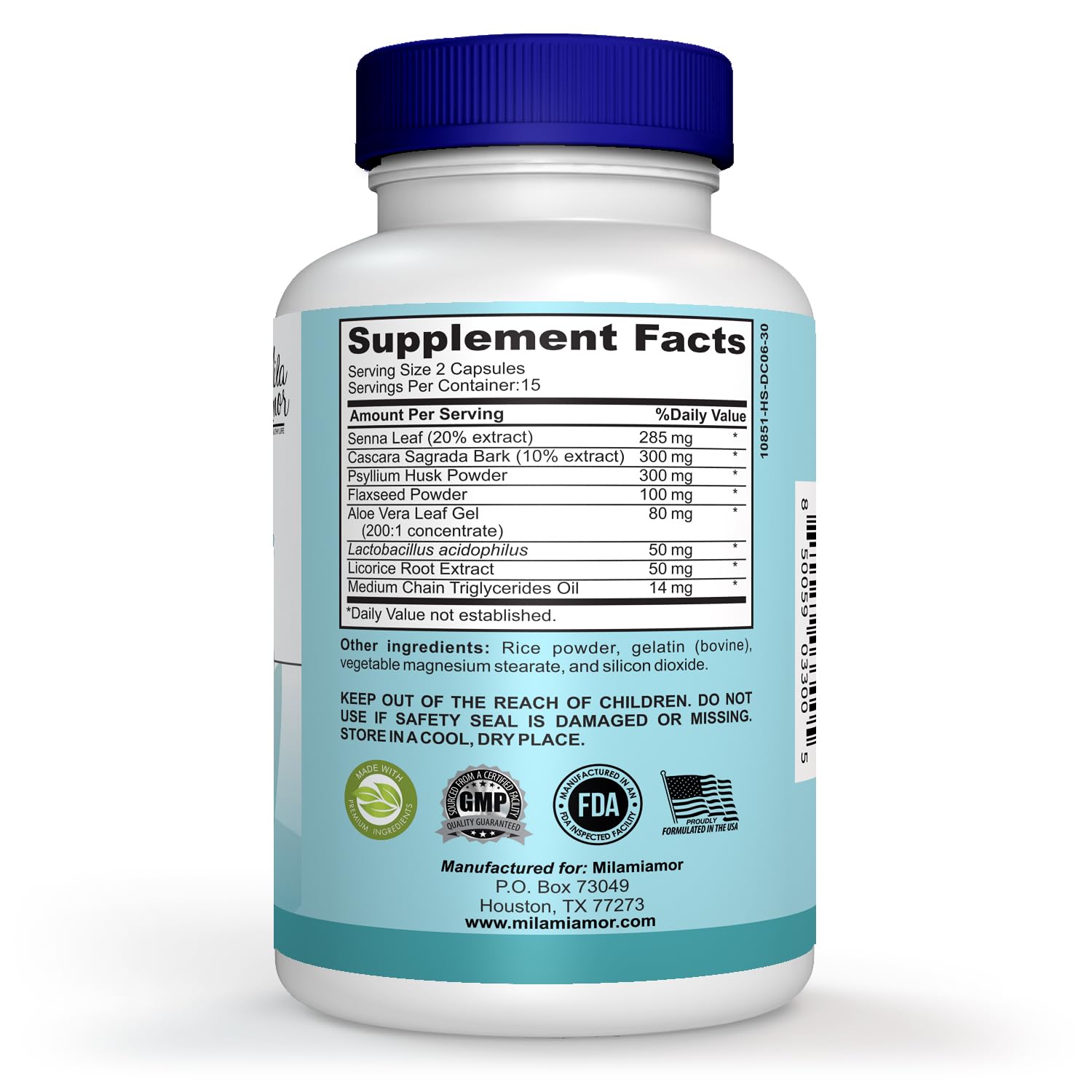 Milamiamor 15 Day Cleanse - Gut and Colon Support | Advanced Gut Cleanse Detox MilamiamorUS supplements