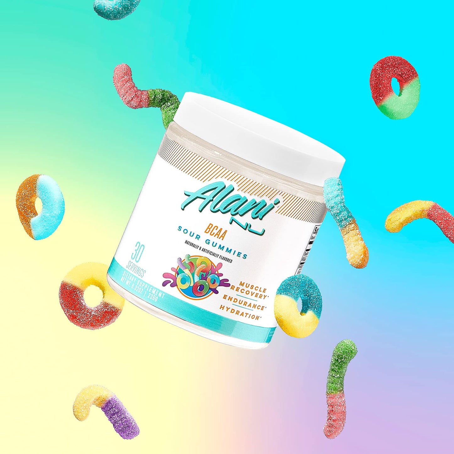Alani Nu Breezeberry Pre Workout and BCAA Sour Gummies Post Workout Powder Bundle Alani NuUS supplements