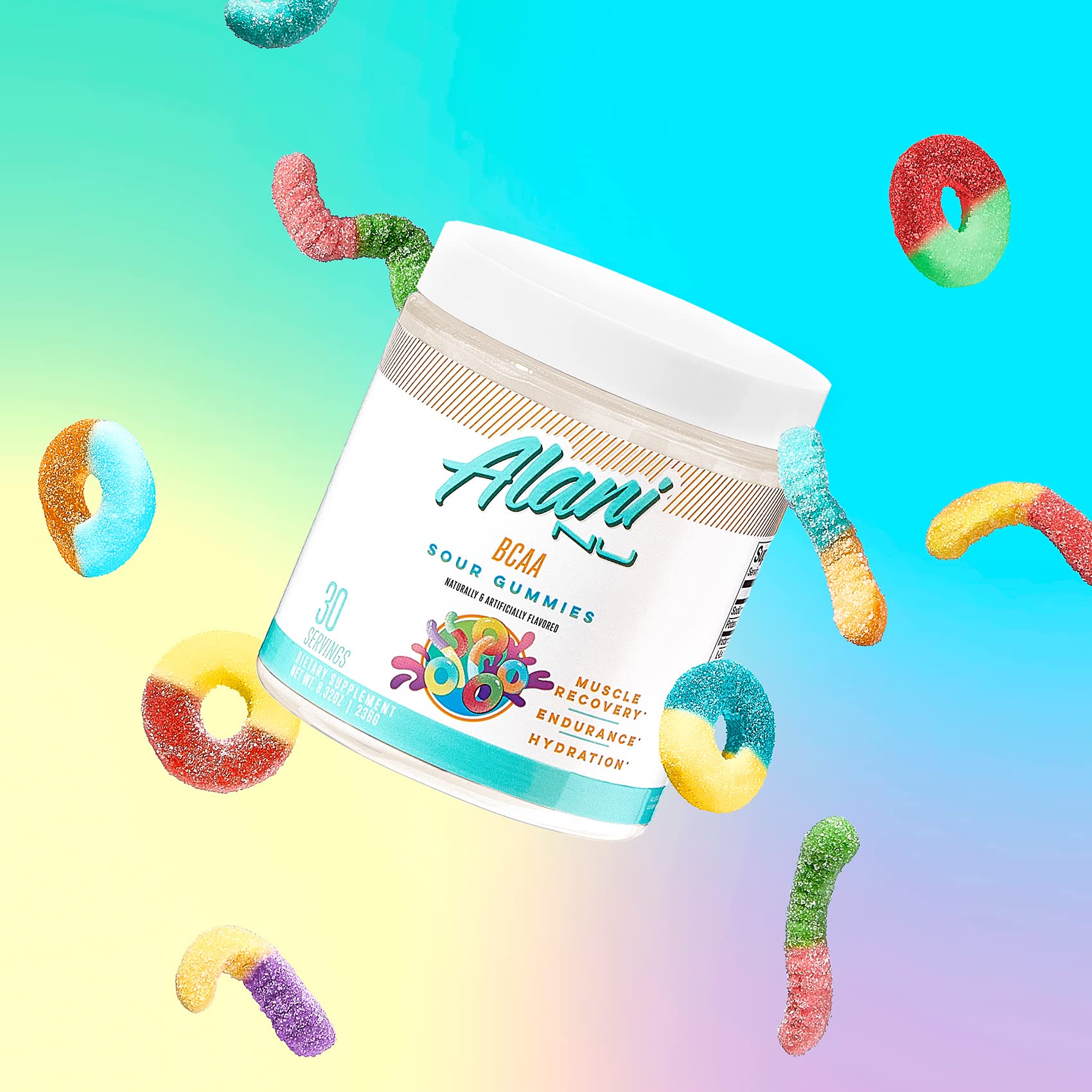 Alani Nu Breezeberry Pre Workout and BCAA Sour Gummies Post Workout Powder Bundle Alani NuAu supplements