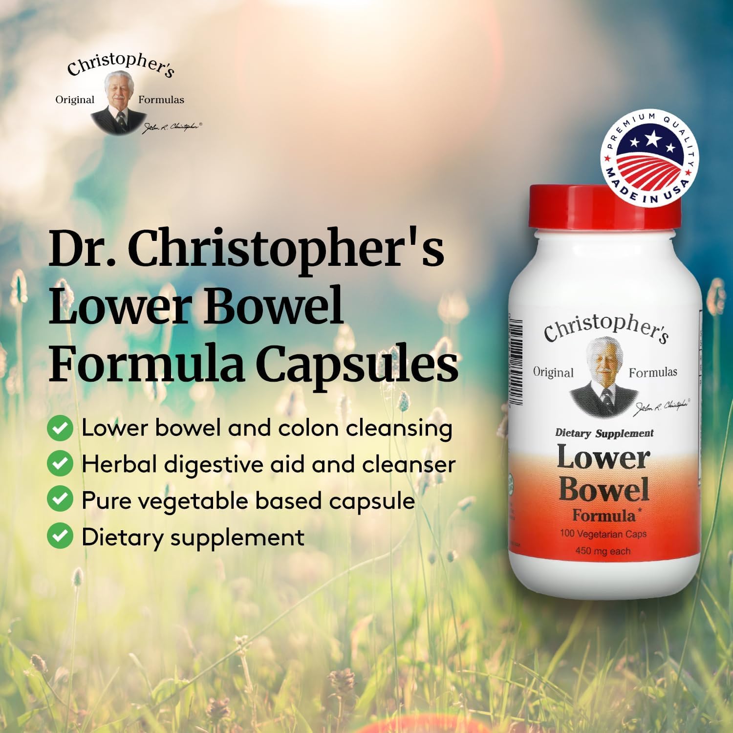 Dr. Christopher's Lower Bowel Cleanse Formula Capsules - Herbal Laxative Colon Dr. Christopher'sAu supplements