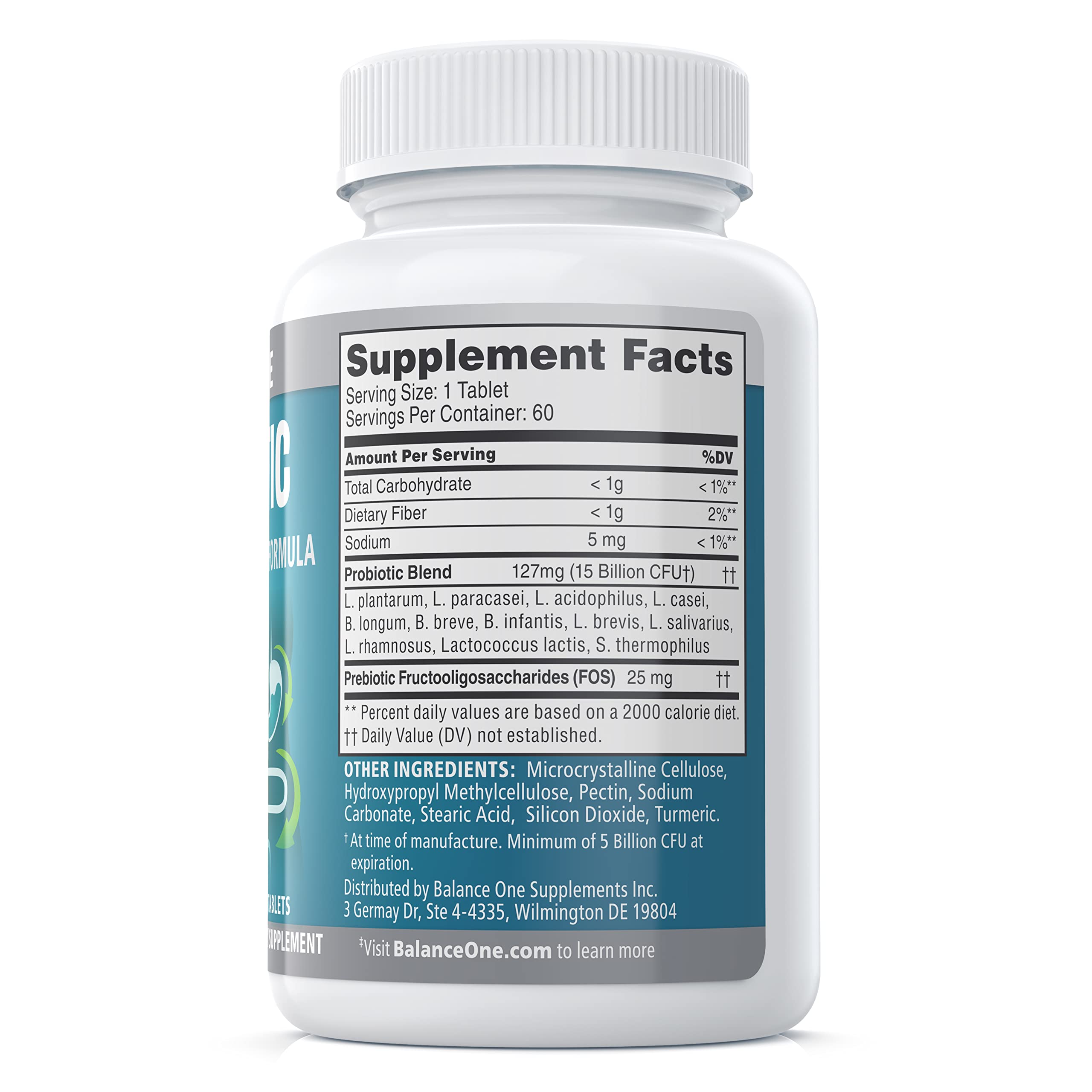 Balance ONE Time Release Probiotic – 15 Billion CFU – 12 Strains Including L. Plantarum – 15x More Survival Than Capsules – Bloating & Gas Relief – Gut & Digestive Health for Women & Men – 60 Tablets Balance ONEAu supplements