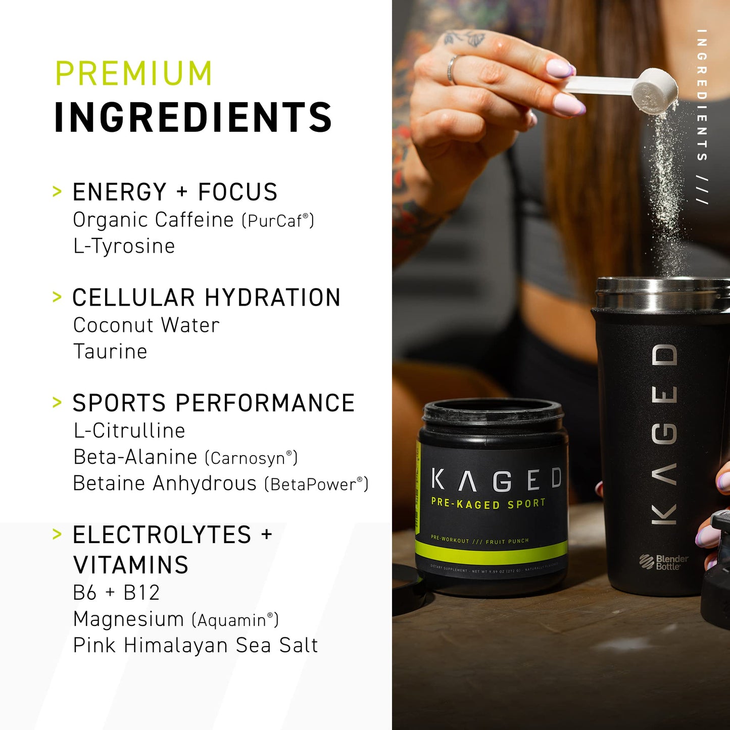 Kaged Athletic Sport Pre Workout Powder | Mango Lime | Energy Supplement for Endurance KagedUS supplements