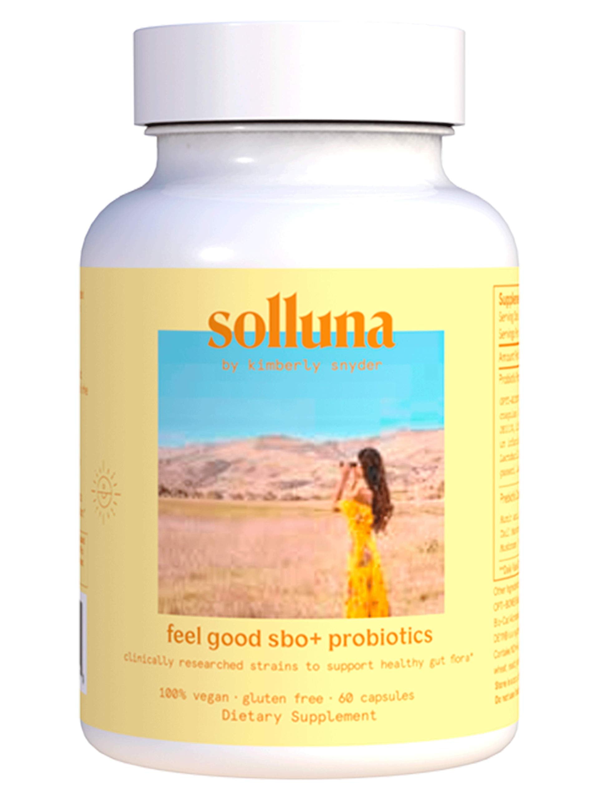 Feel Good SBO Probiotics — Soil Based Organisms (SBOs), Prebiotics, Postbiotics, Humic Acid, Shilajit, Chaga & Turkey Tail Mushroom for Digestion — Solluna by Kimberly Snyder (60CT) Vegan & Non-GMO Solluna by Kimberly SnyderAu supplements