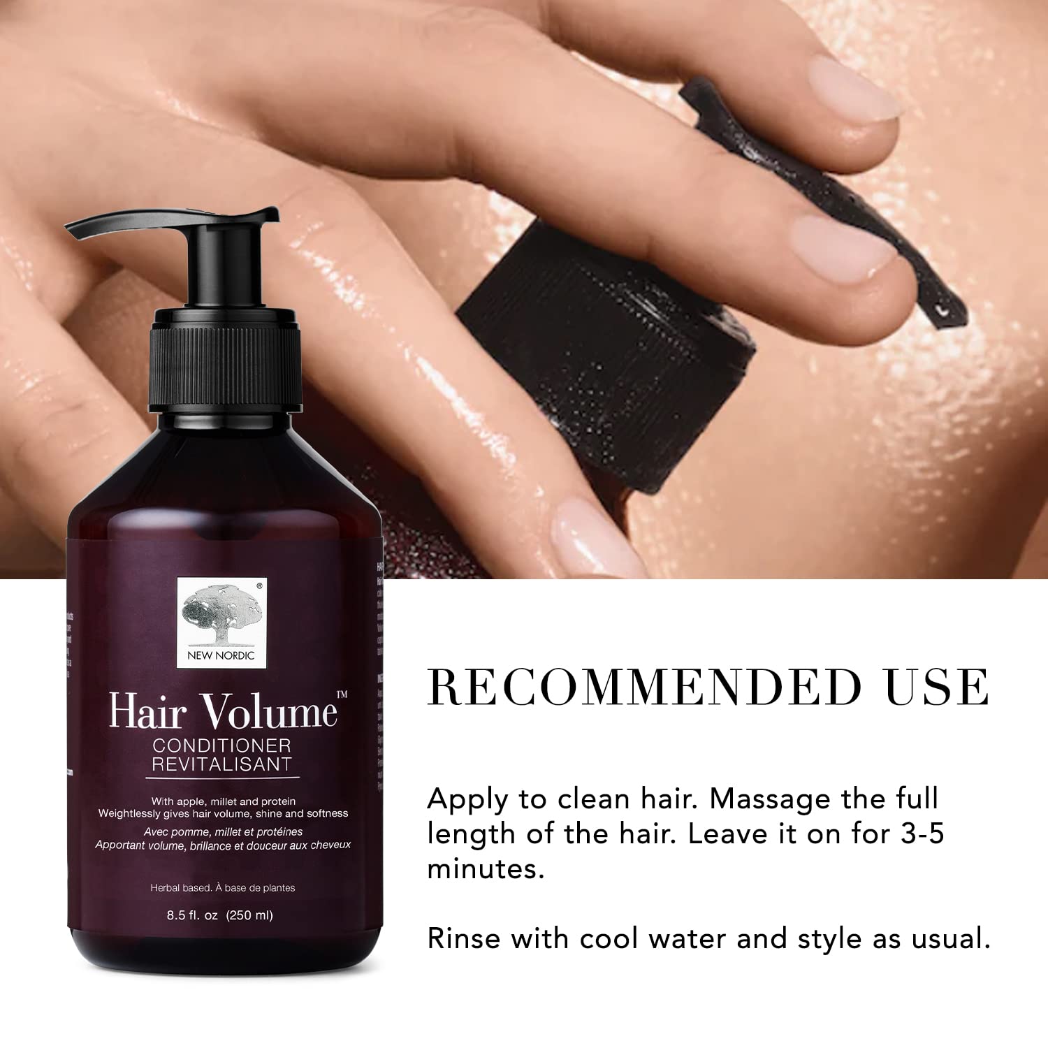 New Nordic Hair Volume Conditioner, Creamy Herbal Recipe to Weightlessly Hydrate, Volumize, Soften & Shine, Vegan, Clean Ingredients, 8.5 Fl Oz NEW NORDICAu supplements