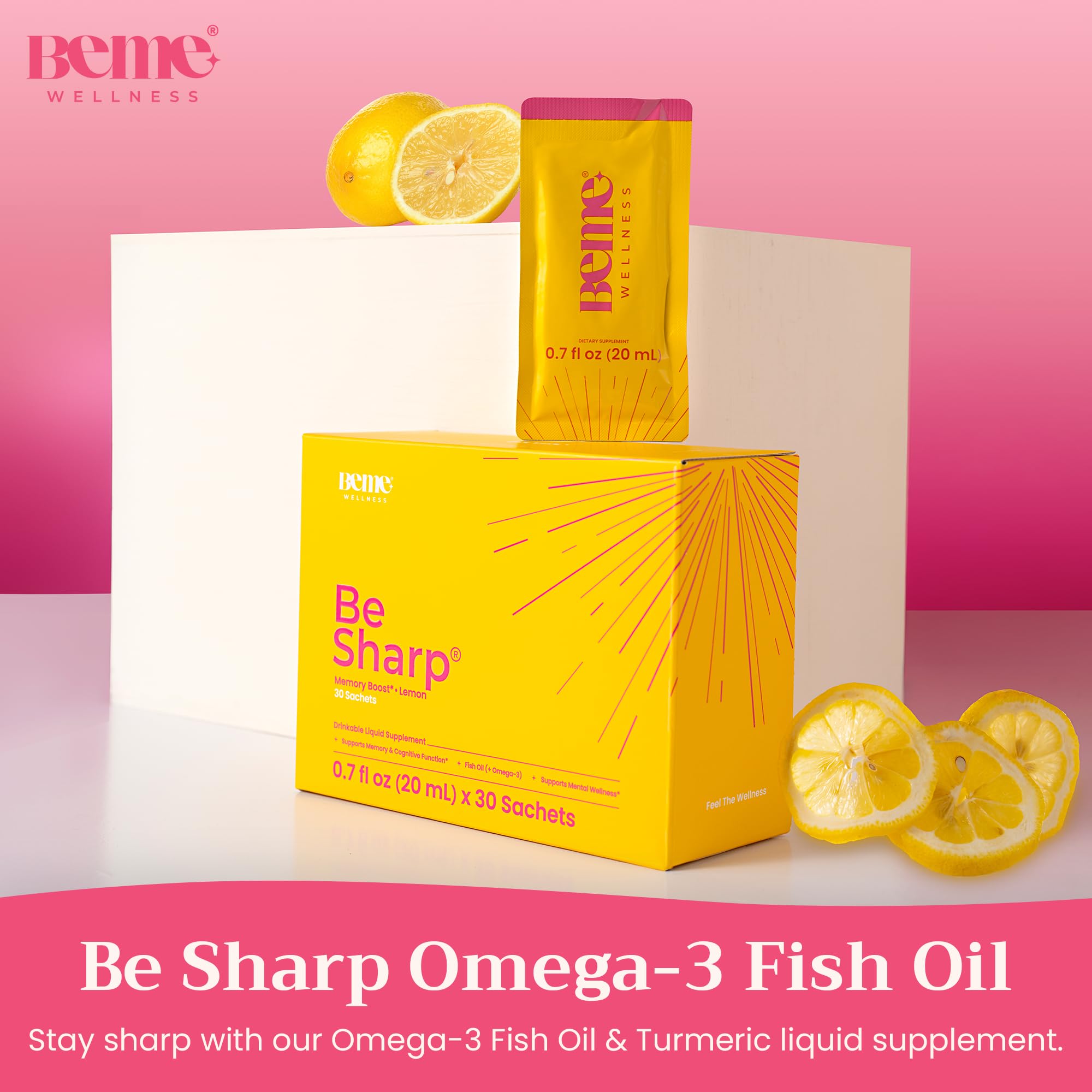 BeMe Liquid Omega 3 Fish Oil - Turmeric Curcumin, Lemon Balm Extract & Omega 3 Supplement for Women - Patented EPAX® for Quick Absorption & high bioavailability - Supports Memory & Brain Health BeMeAu supplements