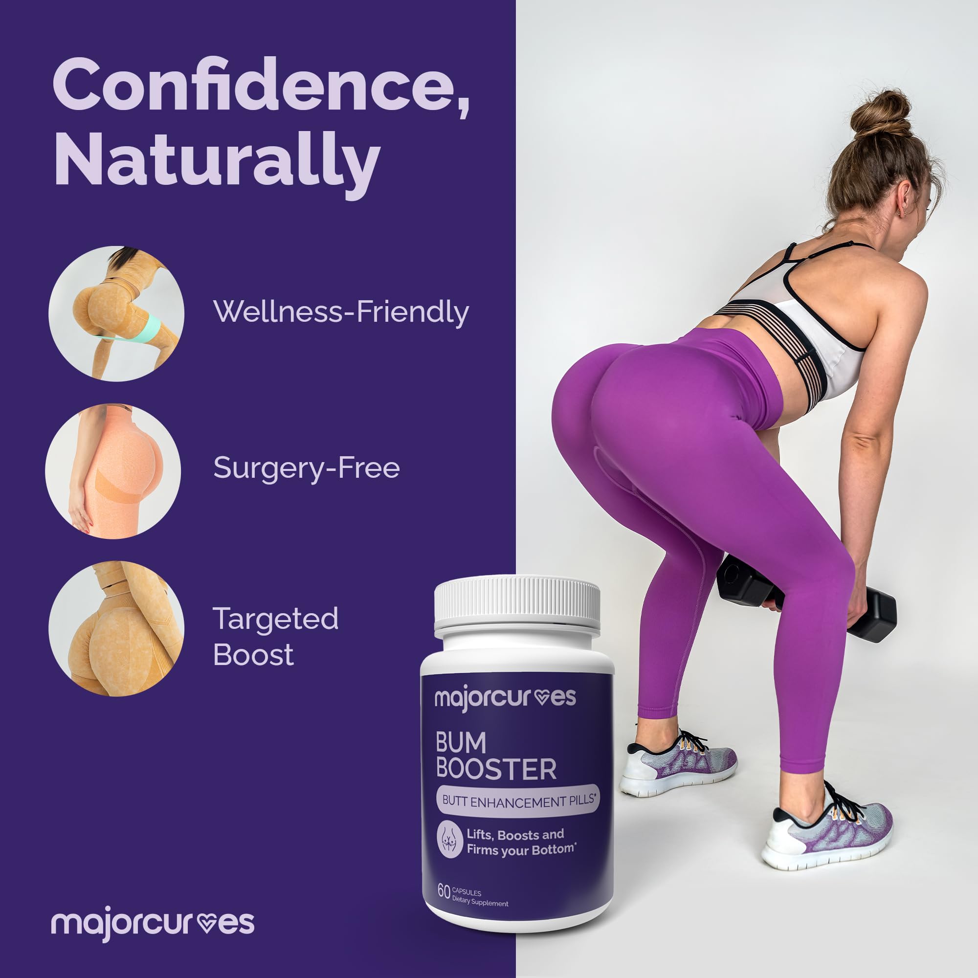 Major Curves Bum Booster Pills – Butt Enhancement for Women, Booty Growth Capsules for Bigger Bum, Curvier Hips and Glutes, Natural Brazilian Butt Lift Alternative with Fenugreek and Wild Yam Major CurvesAu supplements