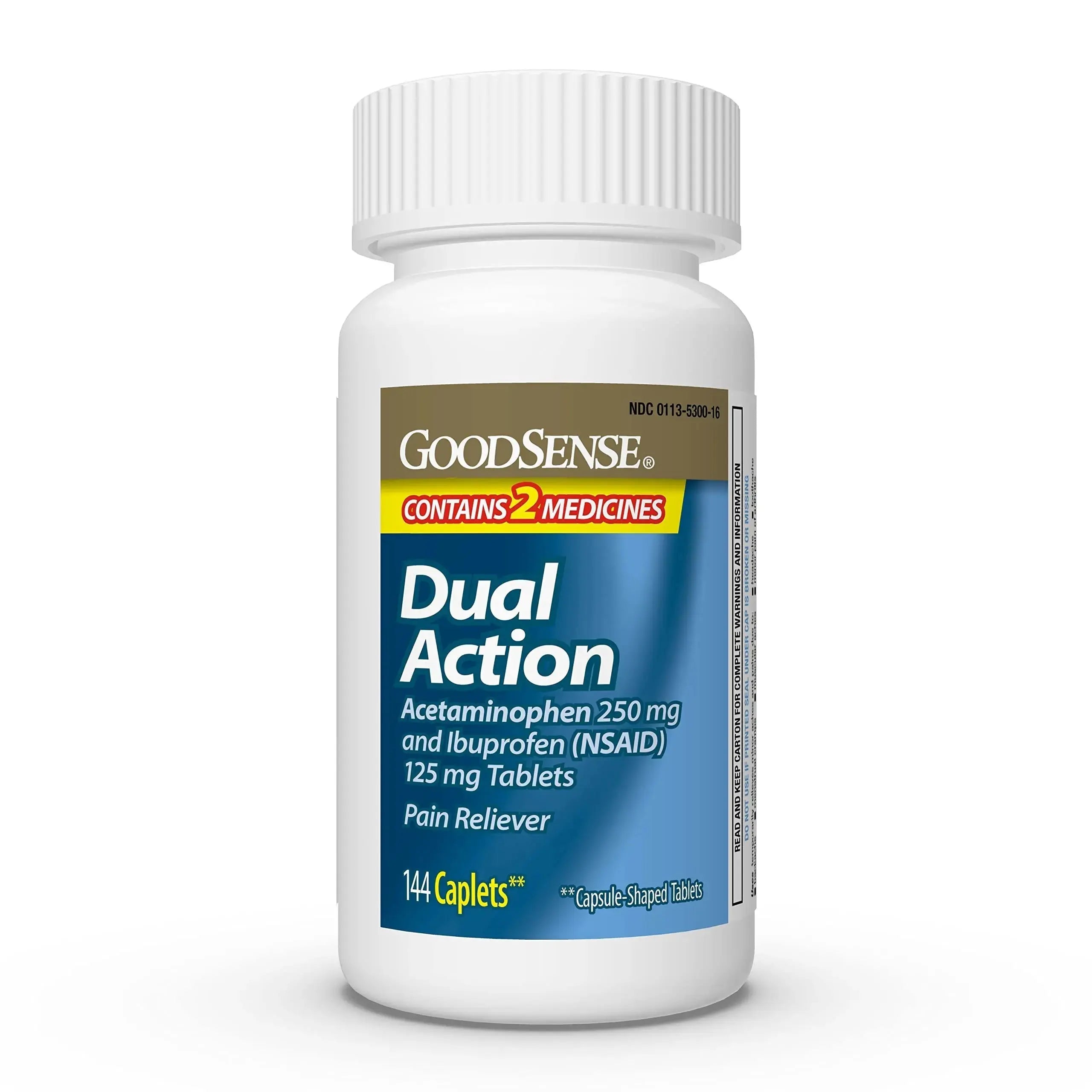 GoodSense Dual Action Acetaminophen 250 mg and Ibuprofen (NSAID) 125 mg Tablets, Pain Reliever for Headache Relief, Arthritis Pain Relief and More, 144 Count GoodSenseAu supplements