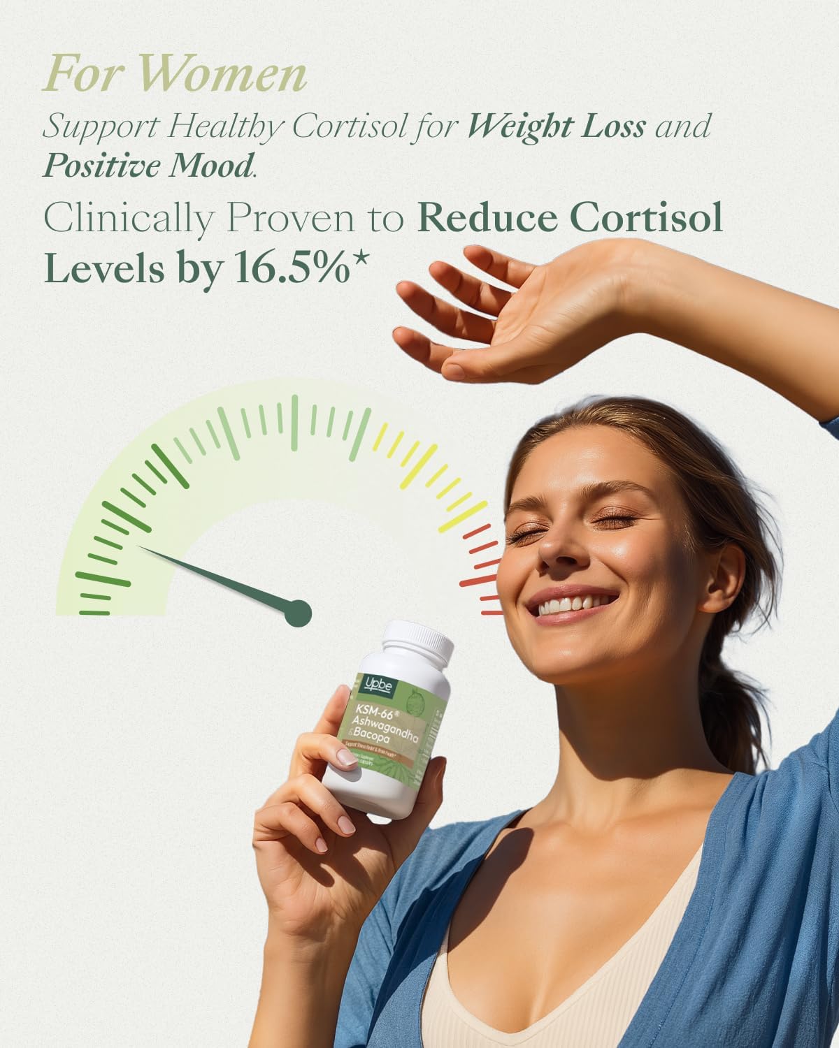 Upbe Ashwagandha Supplements for Women & Men - KSM-66® with Bacopa & Milk Thistle, 60 Vegan Capsules - Stress Relief, Mood, Cortisol Support, Extra Strength Ashwagandha Capsules UpbeAu supplements