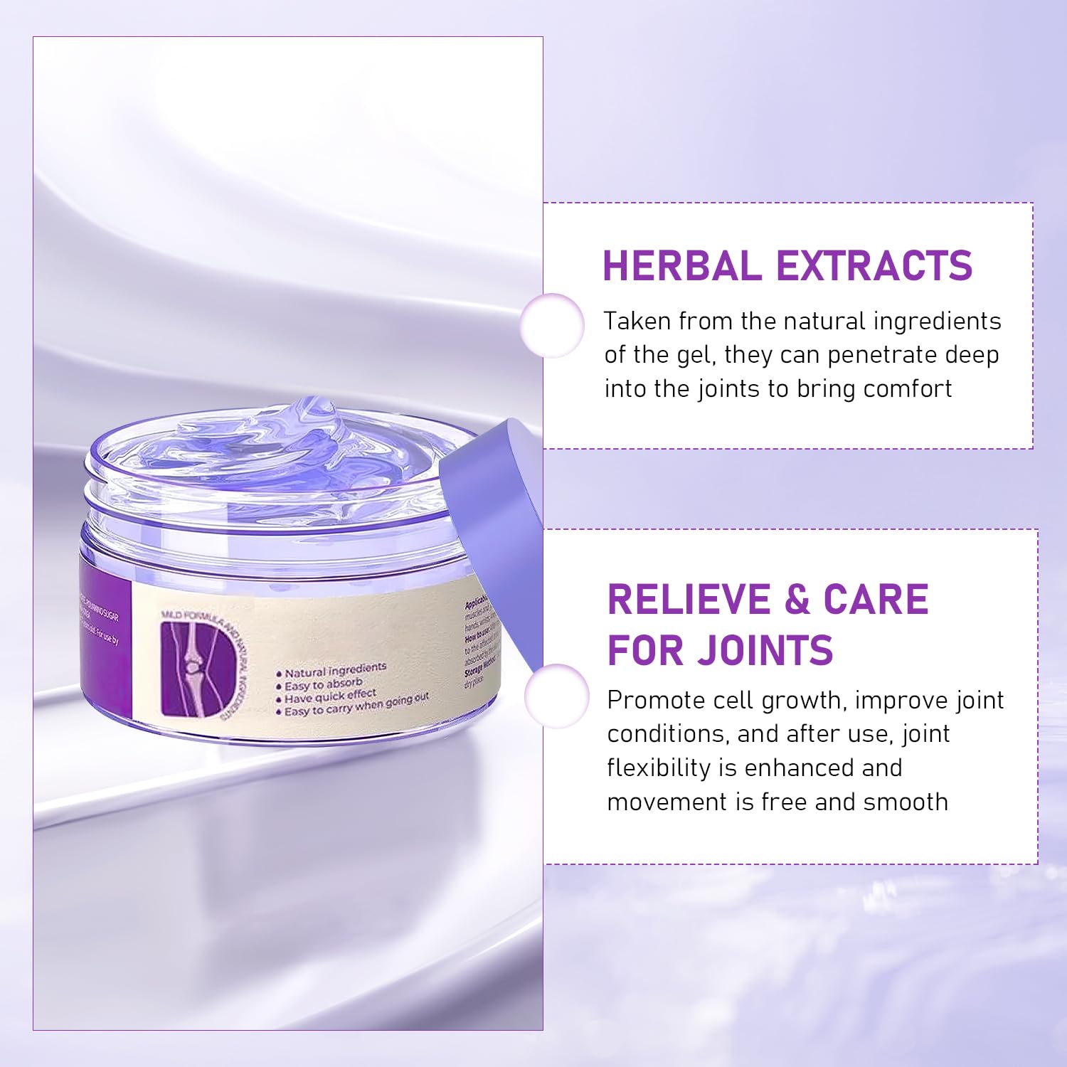 Soothing Relief Massage Gel, Joint Gel Purple Gel Cooling Activities Throughout The Body, Soothing Knees, Lumbar, Neck, Back, Shoulders, Hands, and Feet iaredonAu supplements