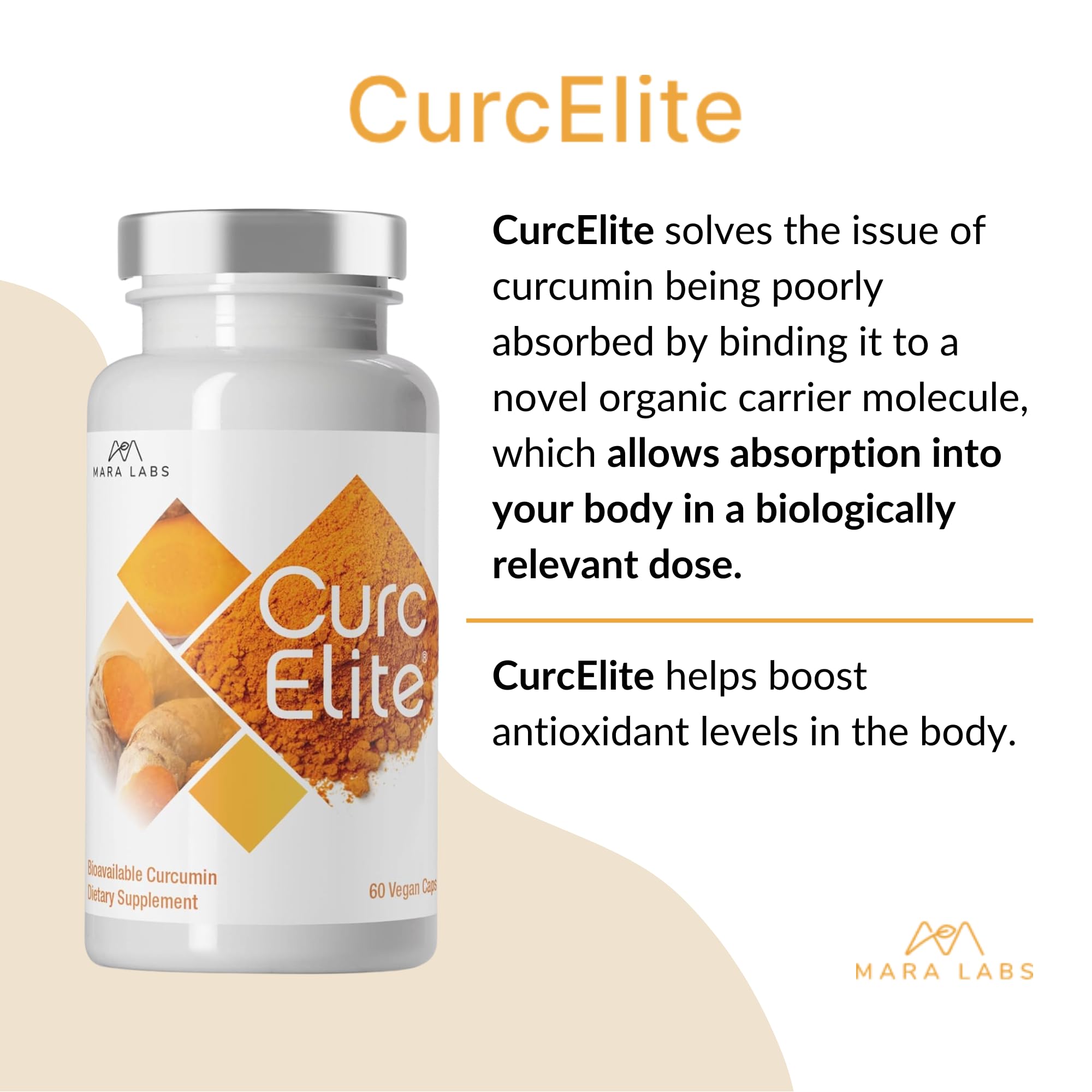 Mara Labs CurcElite Curcumin | Turmeric Extract 95% Curcuminoids | Vegan, No Fillers, and Non-GMO | 60 Vegan Capsules BrocEliteAu supplements