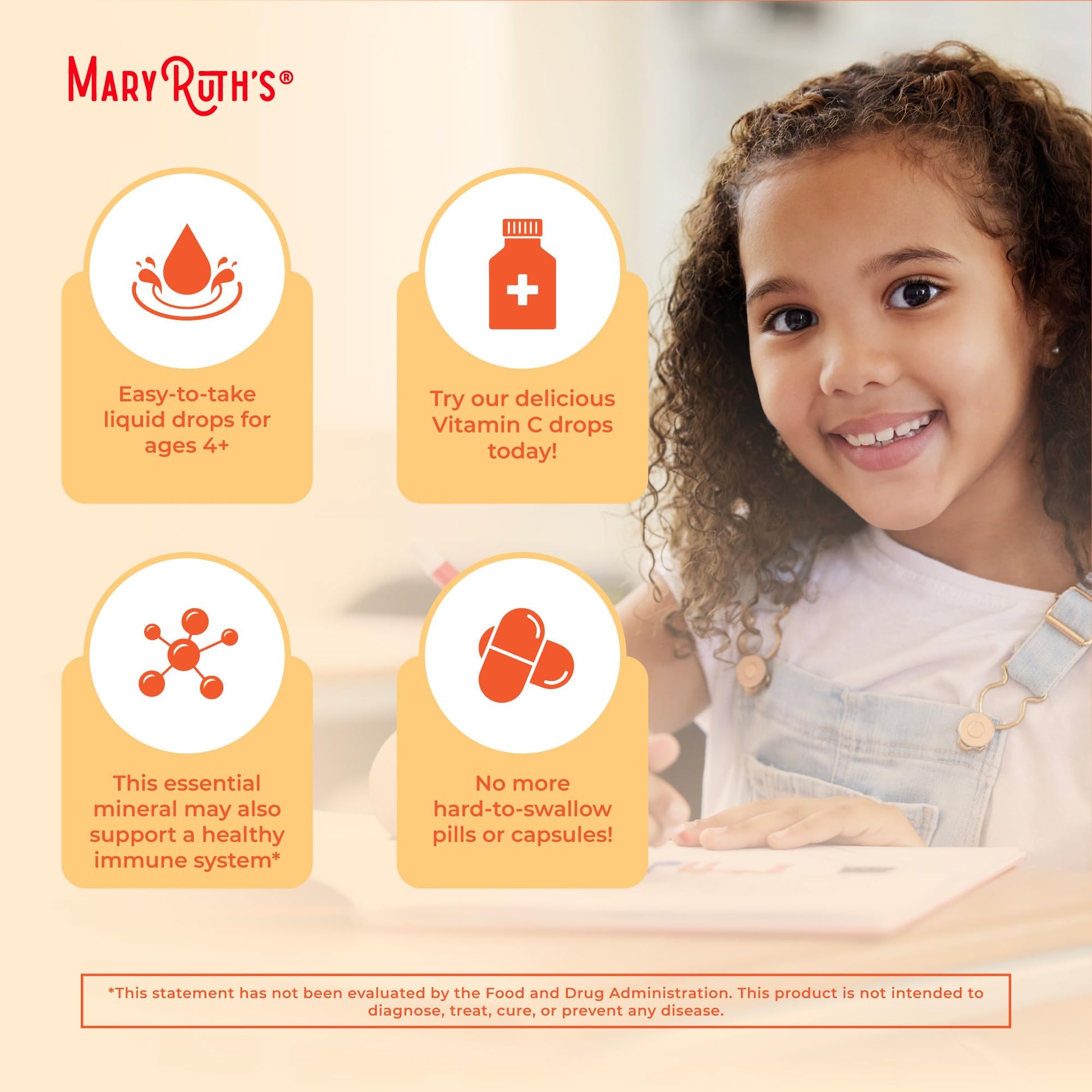 MaryRuth Organics USDA Kids Vitamin C Drops | Vegan Immune Support Supplement for Ages 4-13 | Immune Support & Overall Health | Vitamin C from Organic Acerola Fruit Extract | 2oz MARYRUTH'SUS supplements