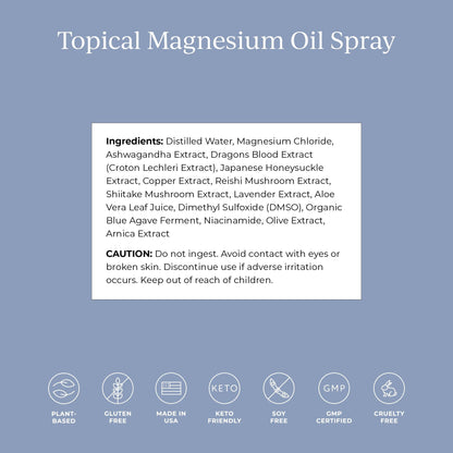 CYMBIOTIKA Topical Magnesium Oil Spray for Body, USA Made, Supplement for Leg Cramps, Muscle, Joint Health & Sleep Support, Includes Magnesium Chloride, Lavender Extract, Aloe Vera - Skin Applicator CYMBIOTIKAUS supplements