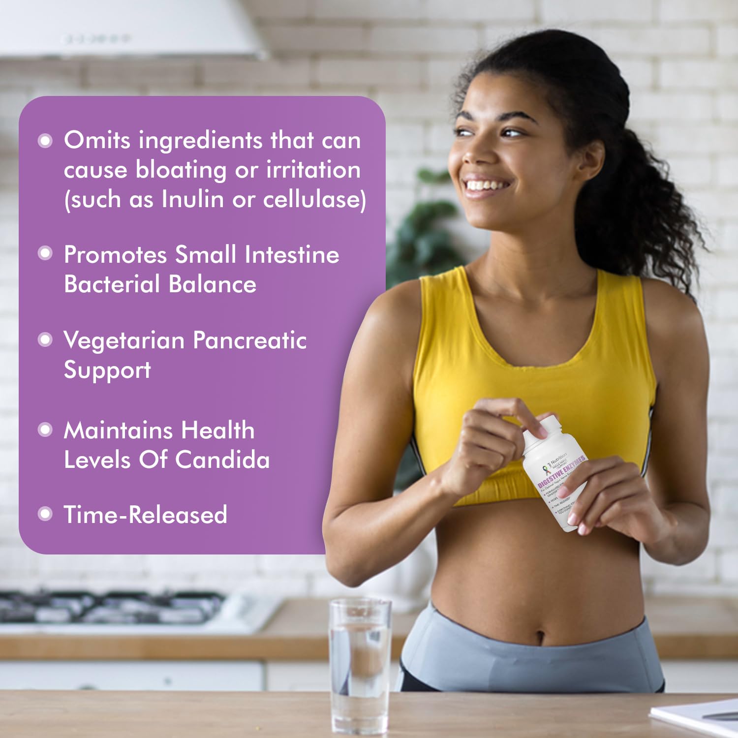TJ Nutrition Digestive Enzymes for Sensitive Stomachs - Supports Vagus Nerve, Vegetarian Pancreatic Support, Timed Release Formula for Optimal Gut Health, Enhances Food Digestion & Gut Flora TJ NutritionAu supplements