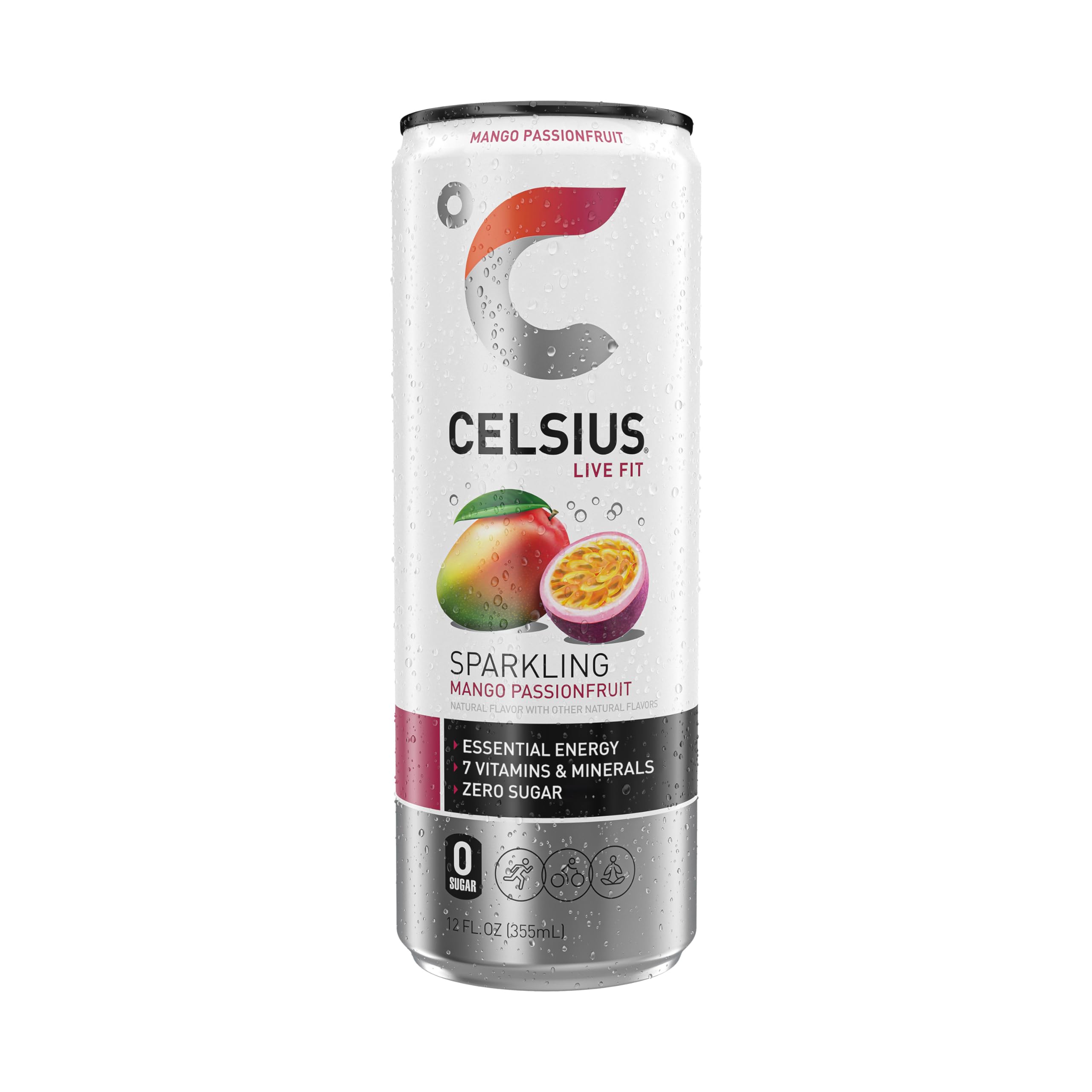 CELSIUS Sparkling Mango Passionfruit, Functional Essential Energy Drink 12 Fl Oz CELSIUSUS supplements
