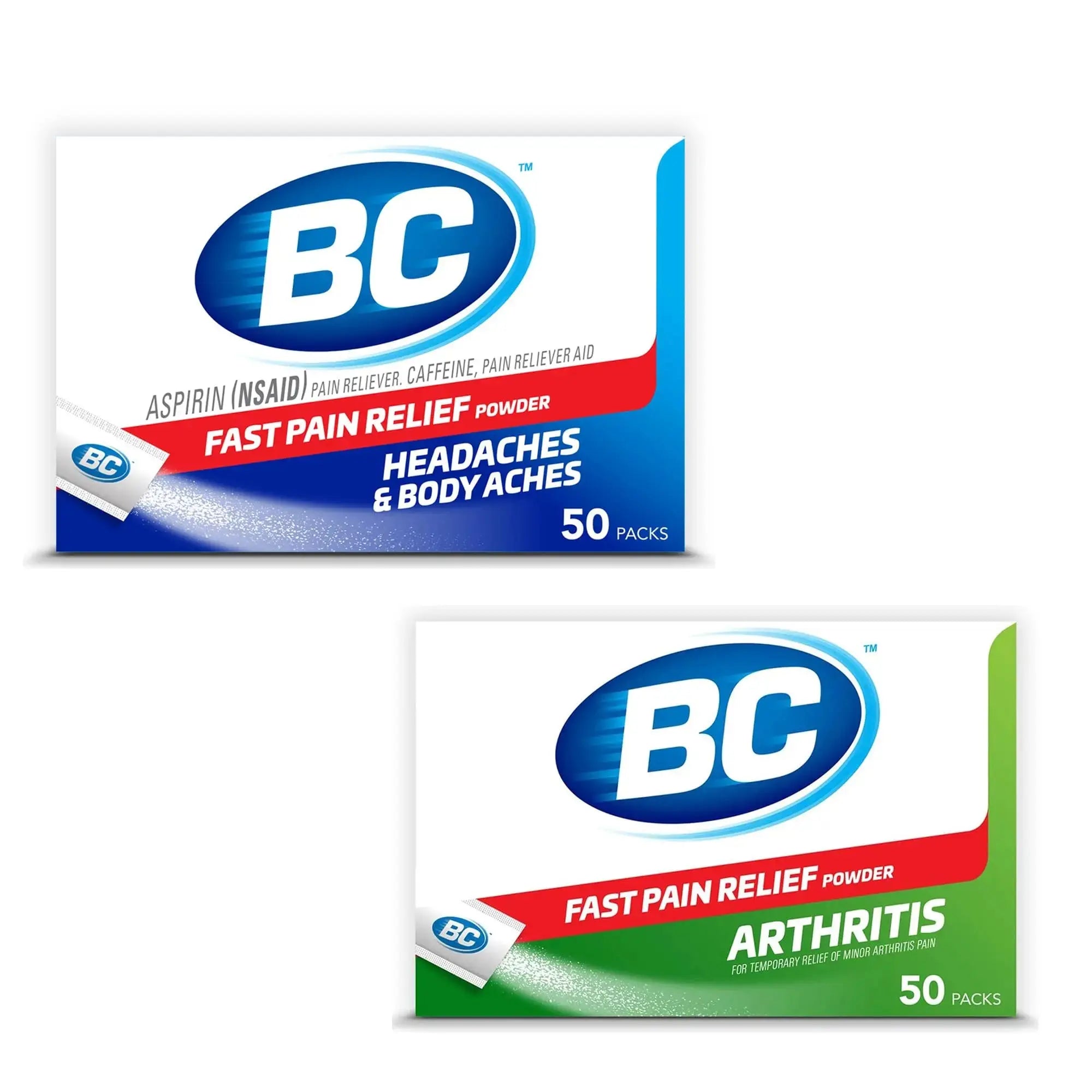 BC Powder | Fast Pain Relief | Arthritis | Aspirin (NSAID) & Caffeine | 50 Count and BC Powder | Fast Pain Relief | Aspirin (NSAID) & Caffeine | 50 Count BCAu supplements