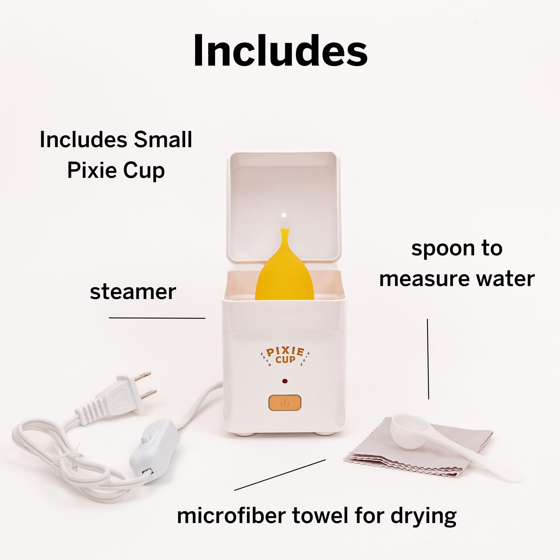 Pixie Menstrual Cup Steamer Sterilizer with A Small Period Cup - Ranked 1 for Most Comfortable Reusable Pixie CupAu supplements