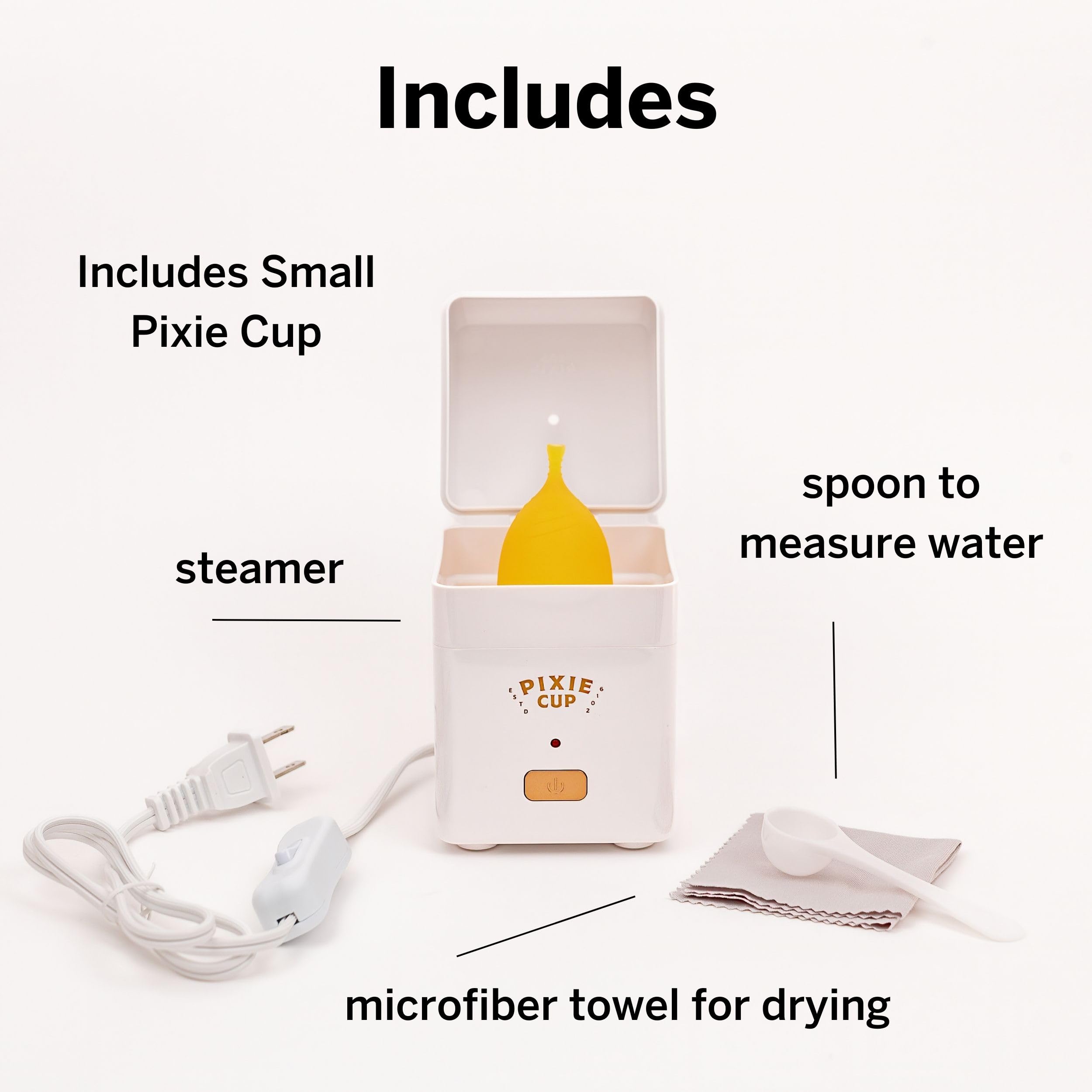 Pixie Menstrual Cup Steamer Sterilizer with A Small Period Cup - Ranked 1 for Most Comfortable Reusable Pixie CupAu supplements