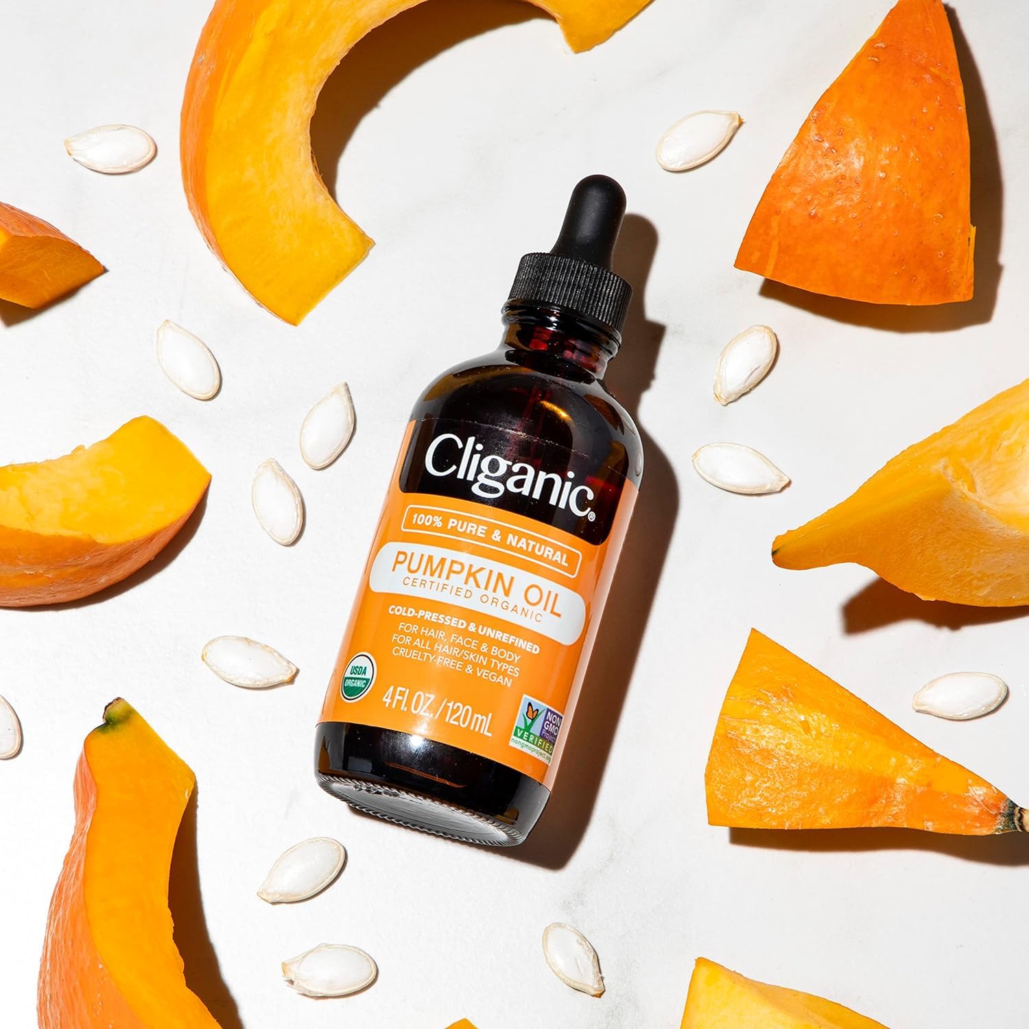 Cliganic Organic Pumpkin Seed Oil, 100% Pure - For Face & Hair | Natural Cold Pressed Unrefined CliganicAu supplements