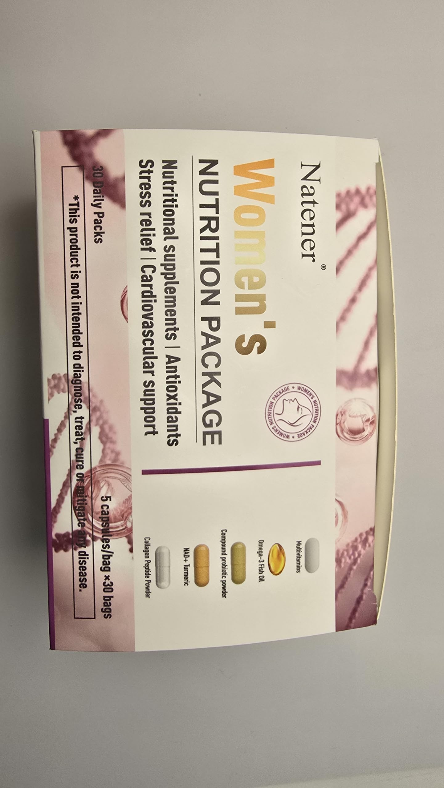 Natener 6 in 1 Women Vaginal Probiotics, 80B CFU Lactobacillus + 800mg Omega-3 + 250mg NAD+ + 179.5mg Vitamin C Promote Healthy Vaginal Odor & Vaginal Flora LLVYUOAu supplements