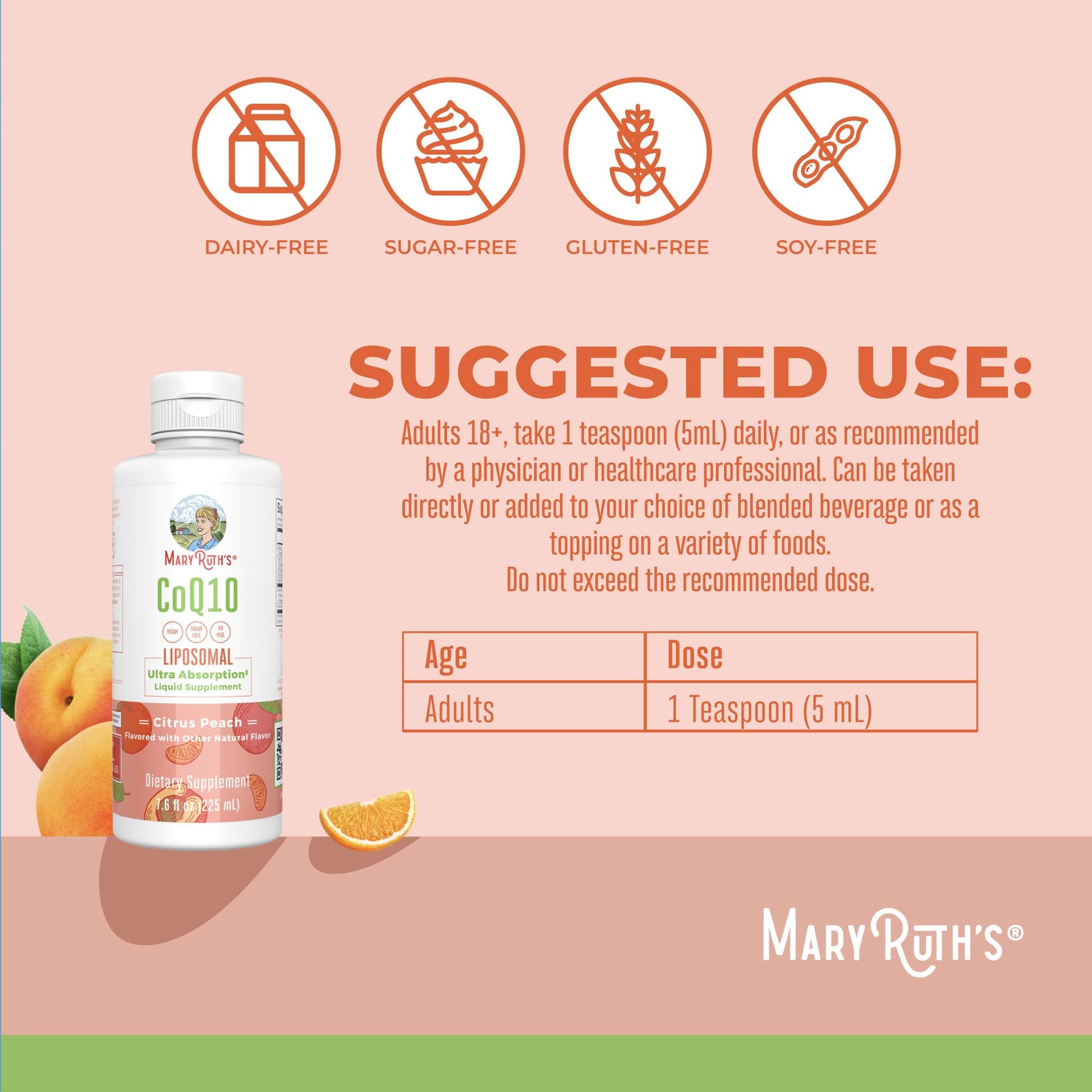 MaryRuth Organics Liquid Vitamin | Coenzyme Q10 Heart Health for Mitochondrial Support and Immune System | Vegan Non-GMO | 7.6 Fl Oz | 45 Servings MARYRUTH'SUS supplements